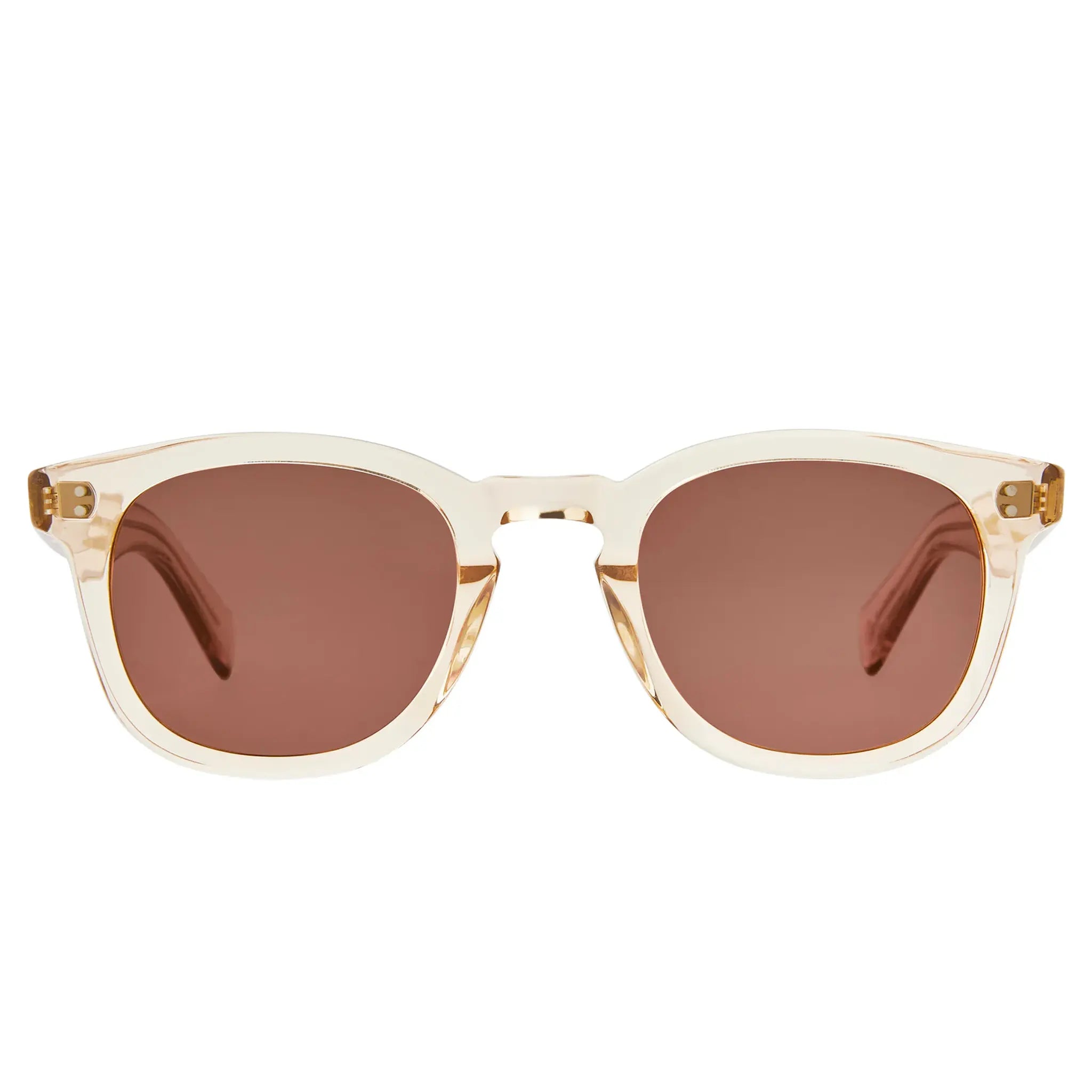 Front View of Garrett Leight Kinney II Forever Classic Champagne Sunglasses