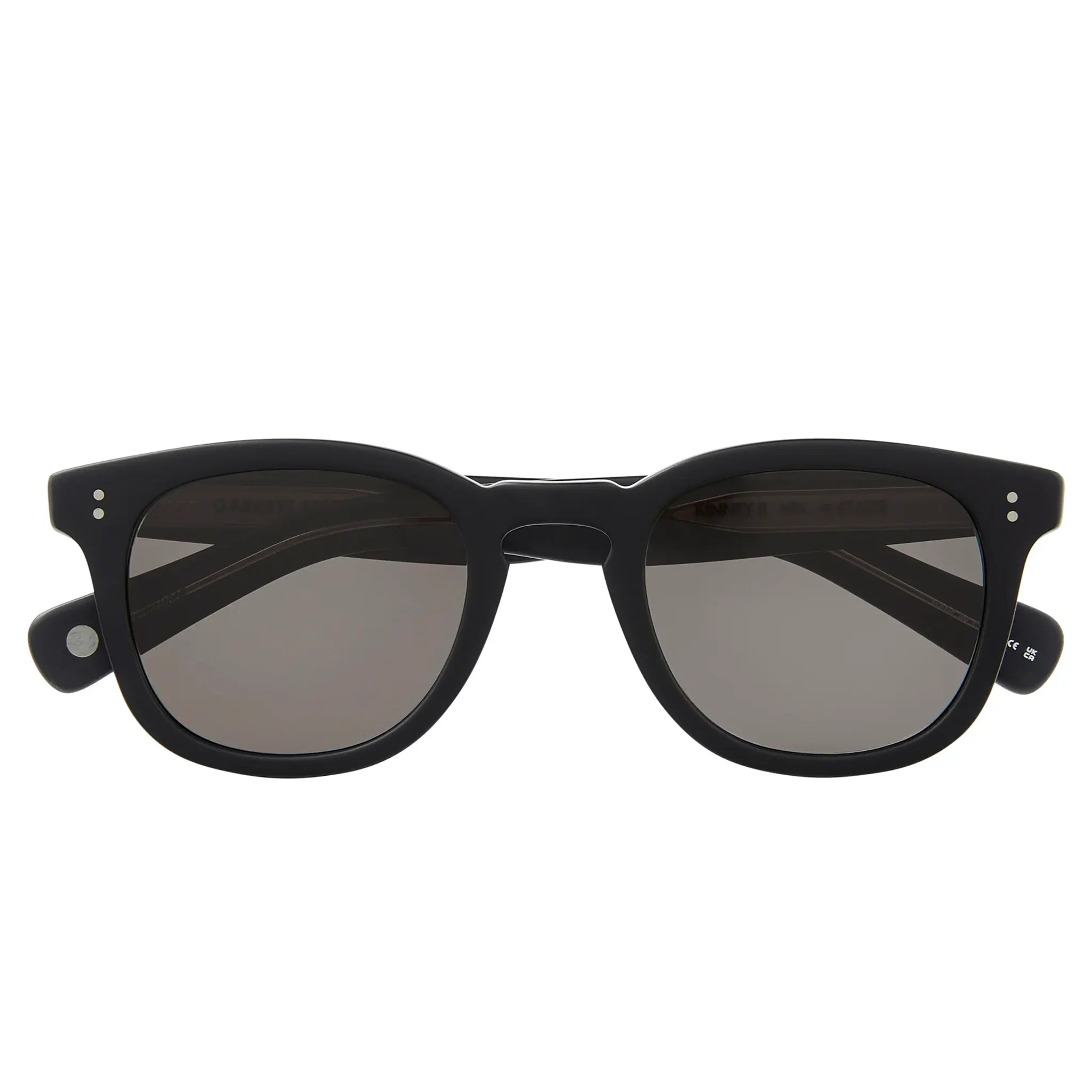 Back View of Garrett Leight Kinney II Forever Classic Matte Black Sunglasses