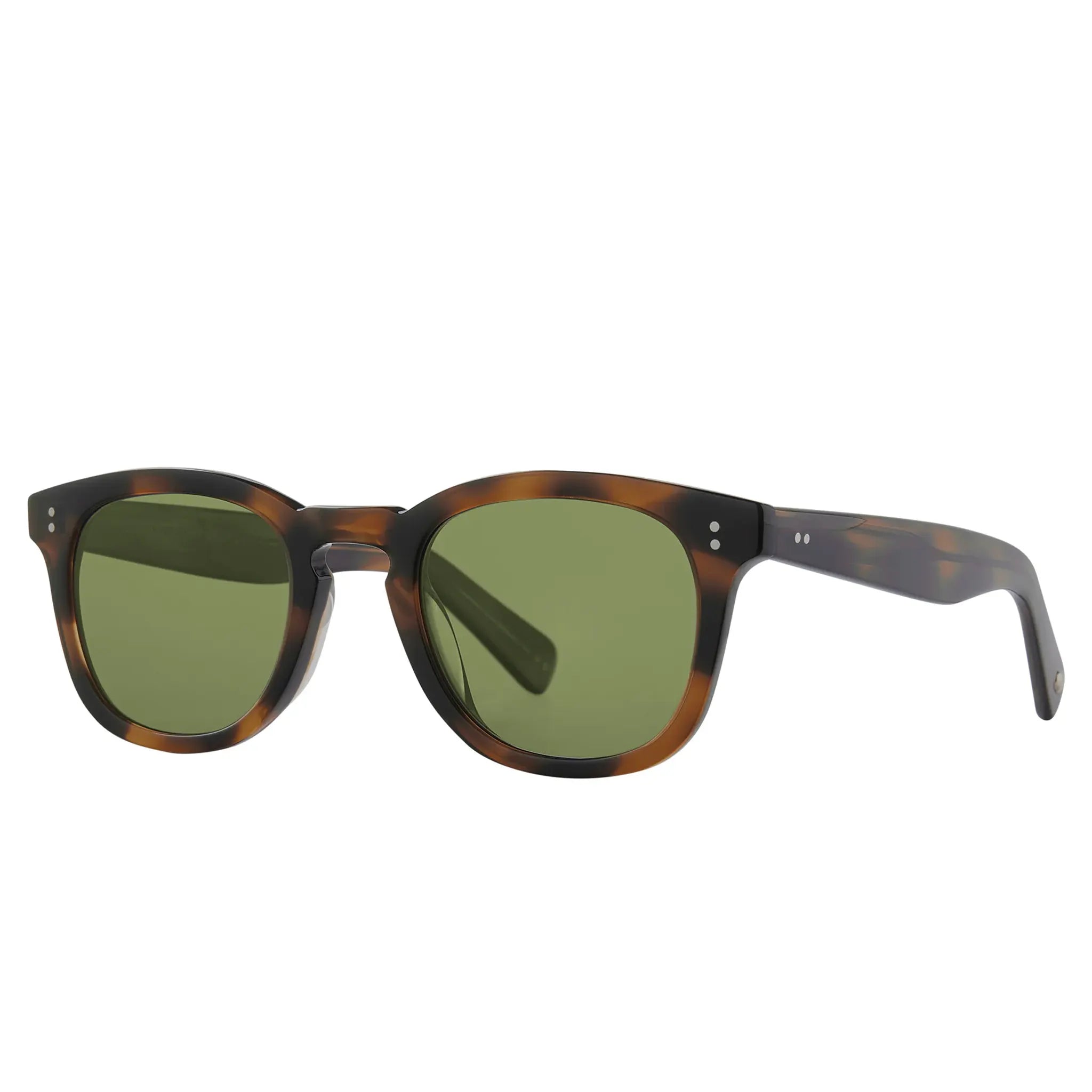 Front Side View of Garrett Leight Kinney II Forever Classic Spotted Brown Shell Sunglasses
