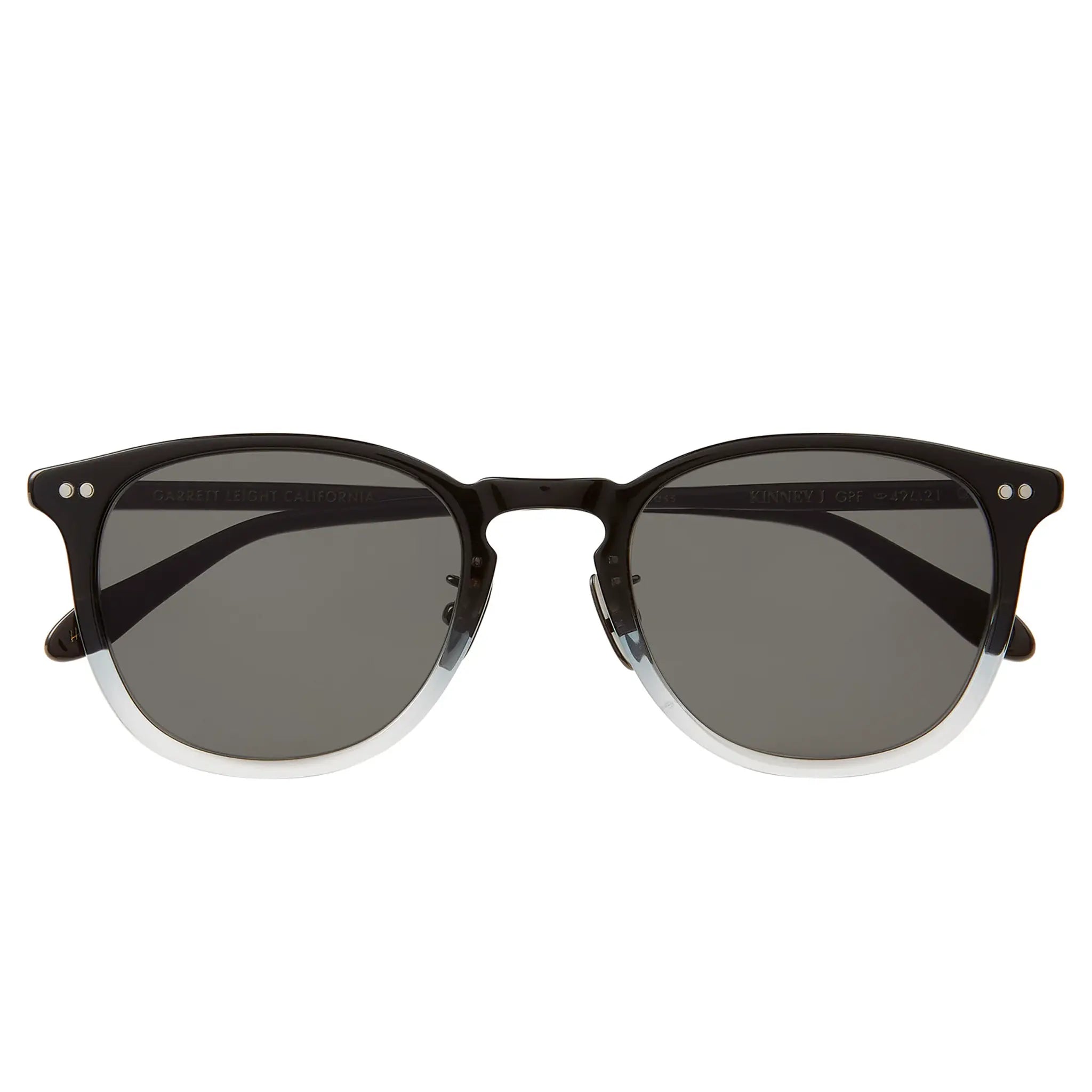 Front Back View of Garrett Leight Kinney J Forever Classic Graphite Fade Sunglasses 2168-49-GPF/PGY