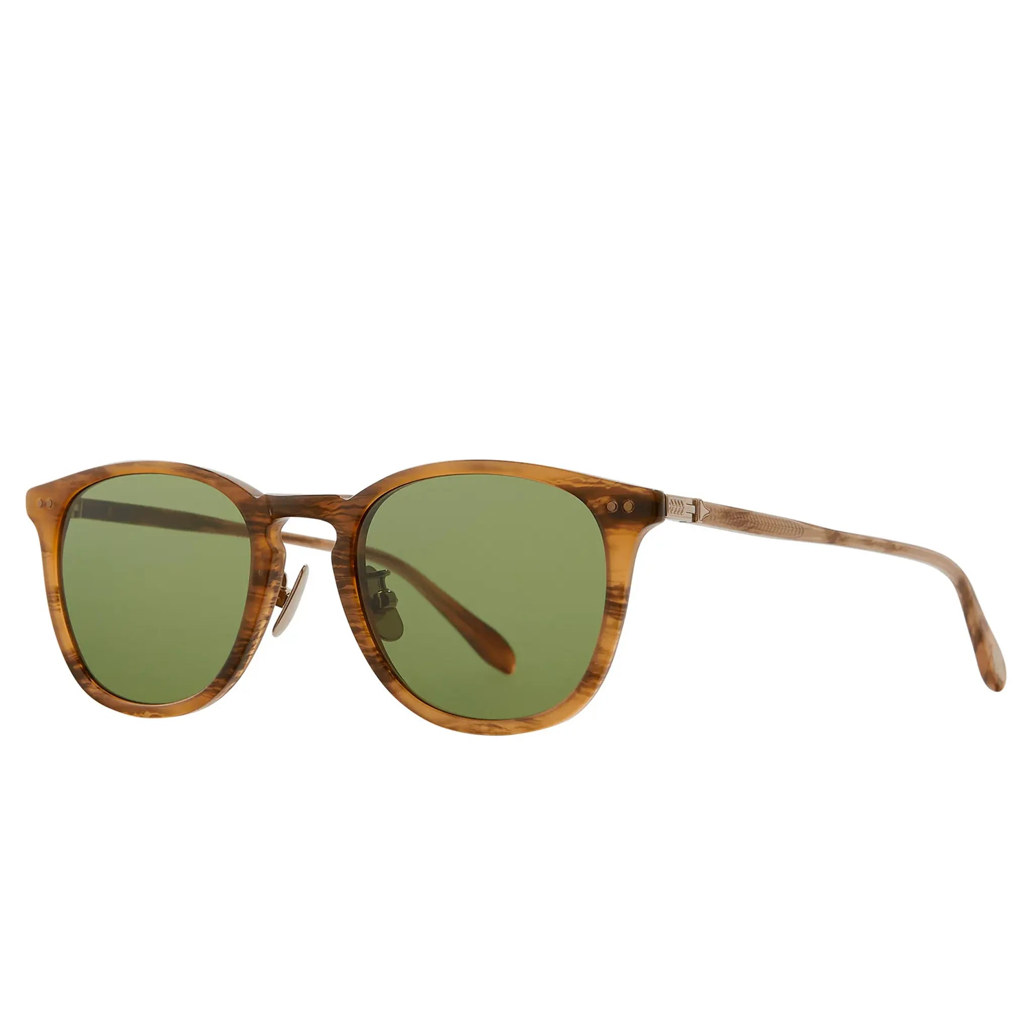 Front Side View of Garrett Leight Kinney J Forever Classic Sunrise Tortoise Sunglasses 2168-49-GPF/PGY