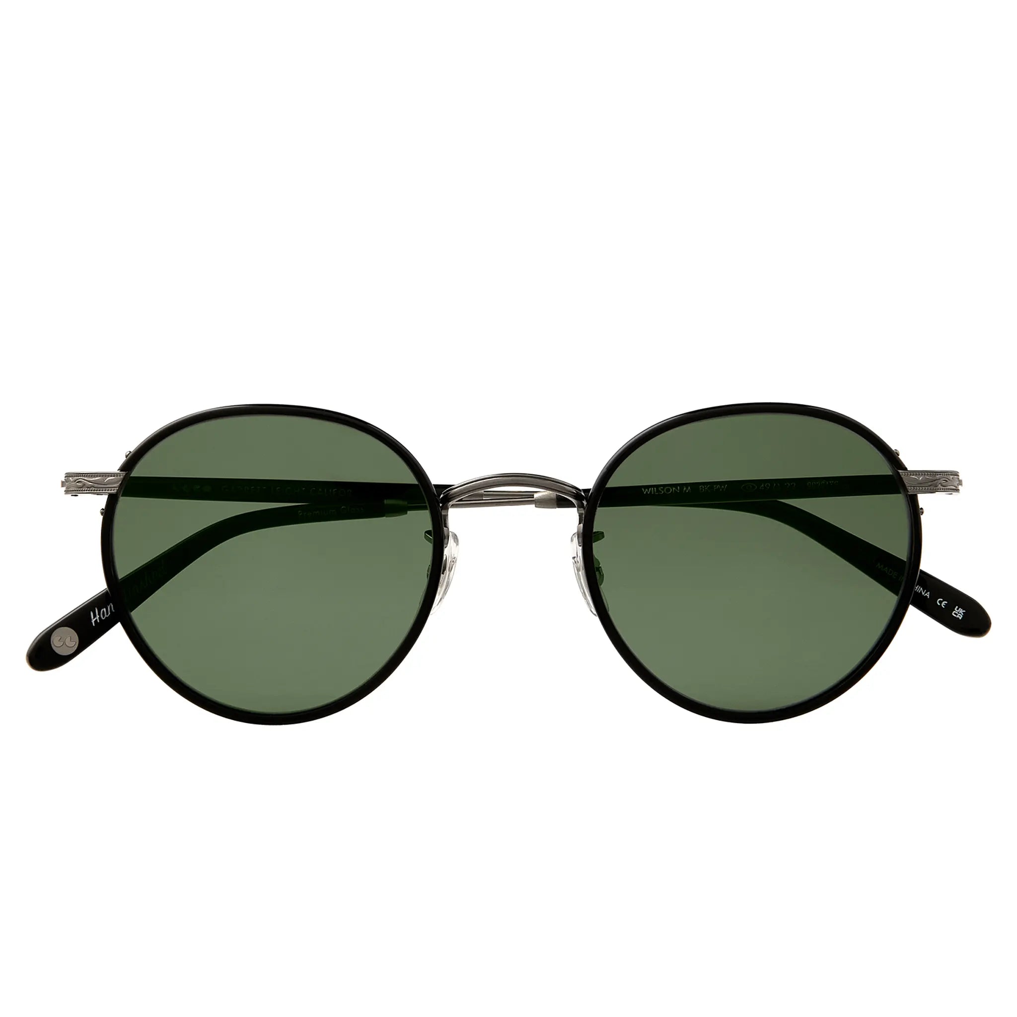 Front View of Garrett Leight Wilson Sun Black Pewter Sunglasses