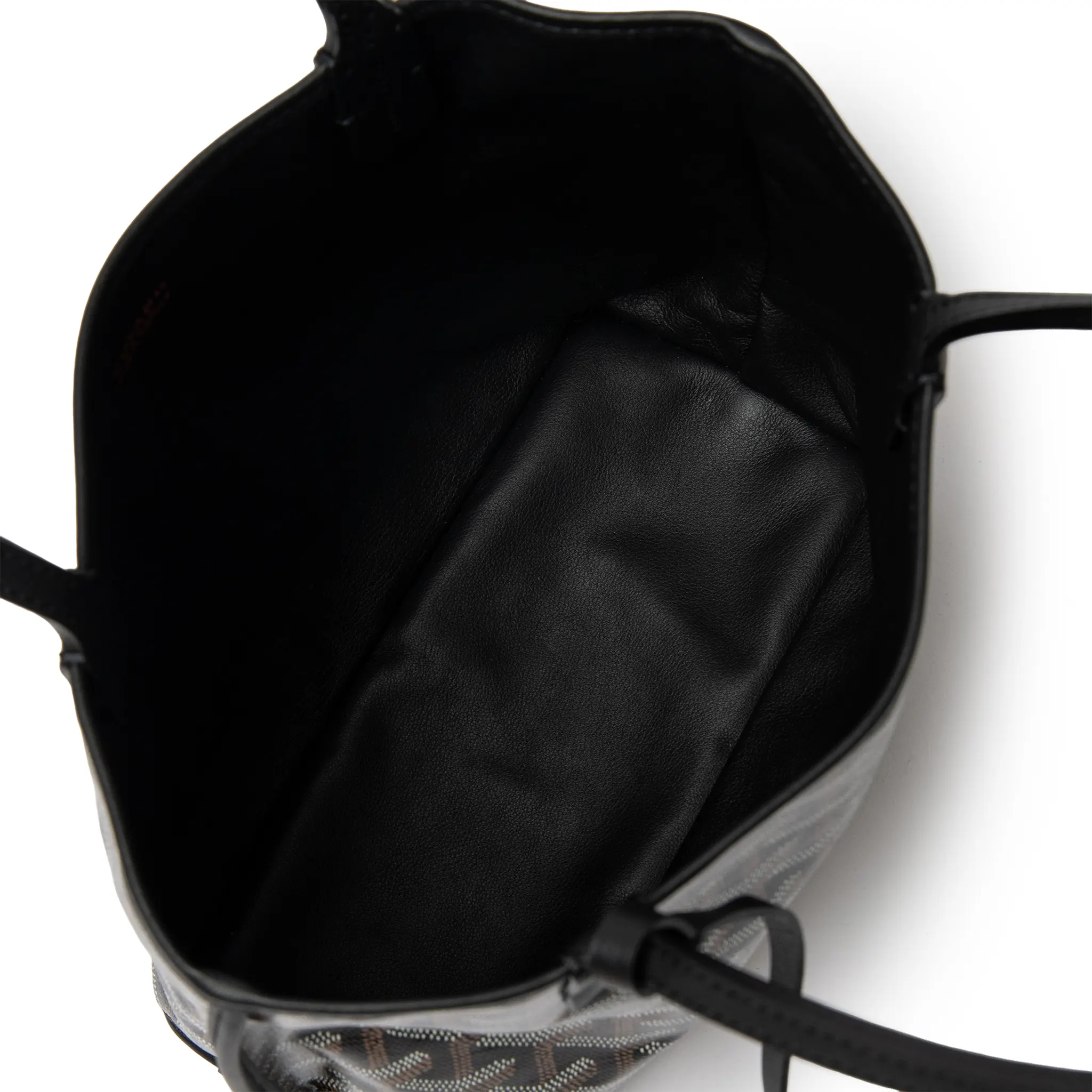 Detailed Inside View of Goyard Anjou Mini Black Bag ANJOUSMINCG01TY01P