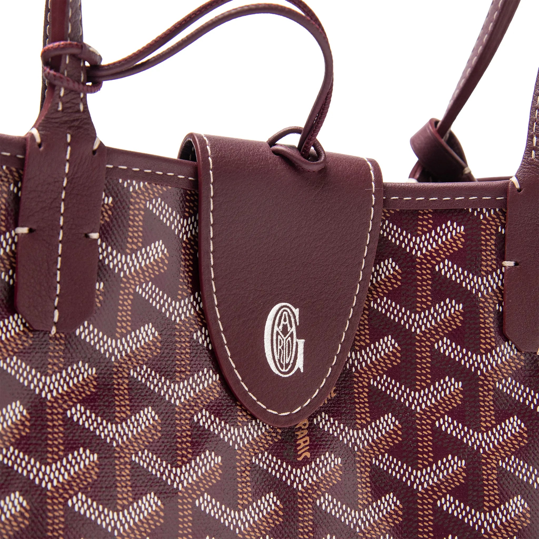 Detailed View of Goyard Anjou Mini Burgundy BagANJCROMINCG33TY33P