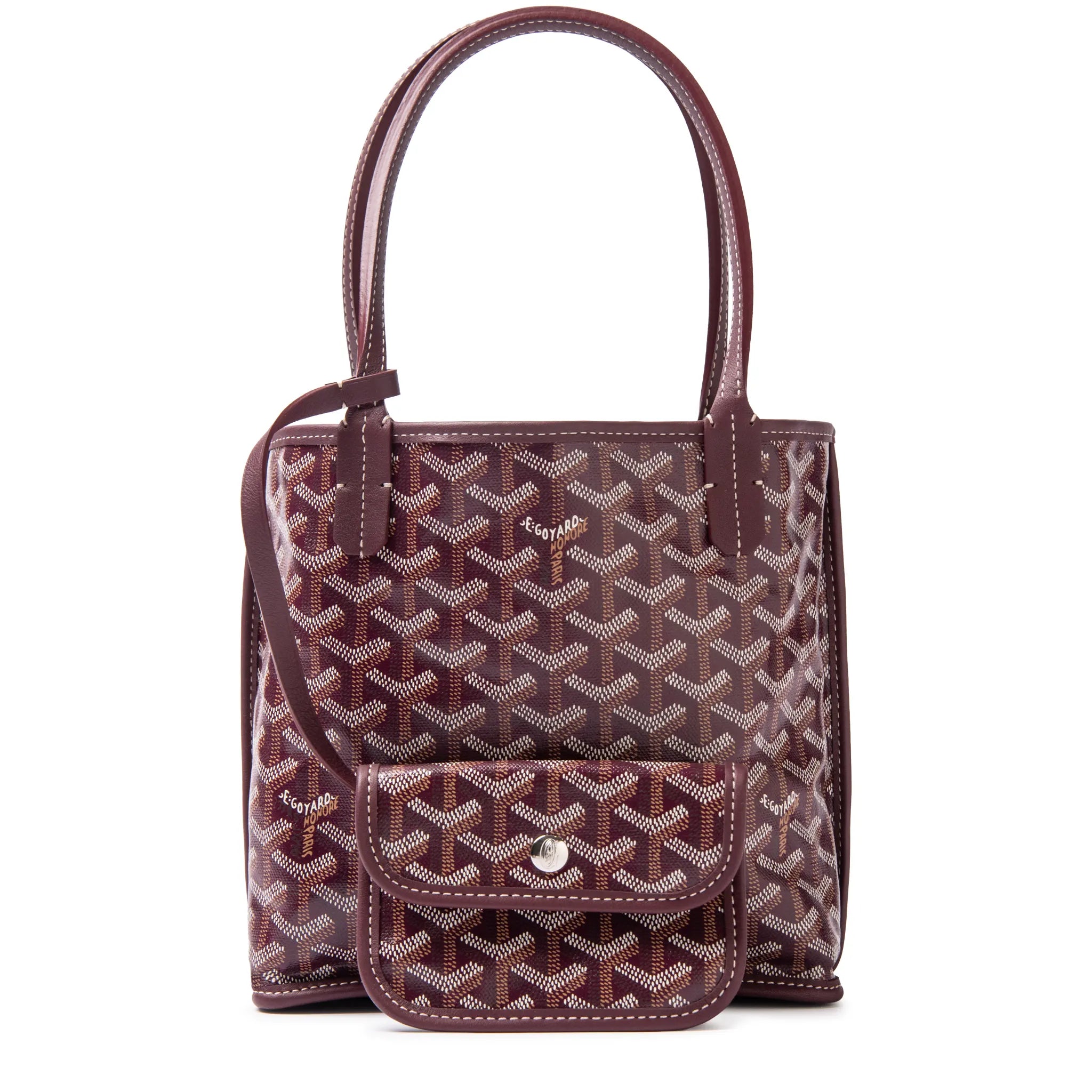 Front View of Goyard Anjou Mini Burgundy BagANJCROMINCG33TY33P