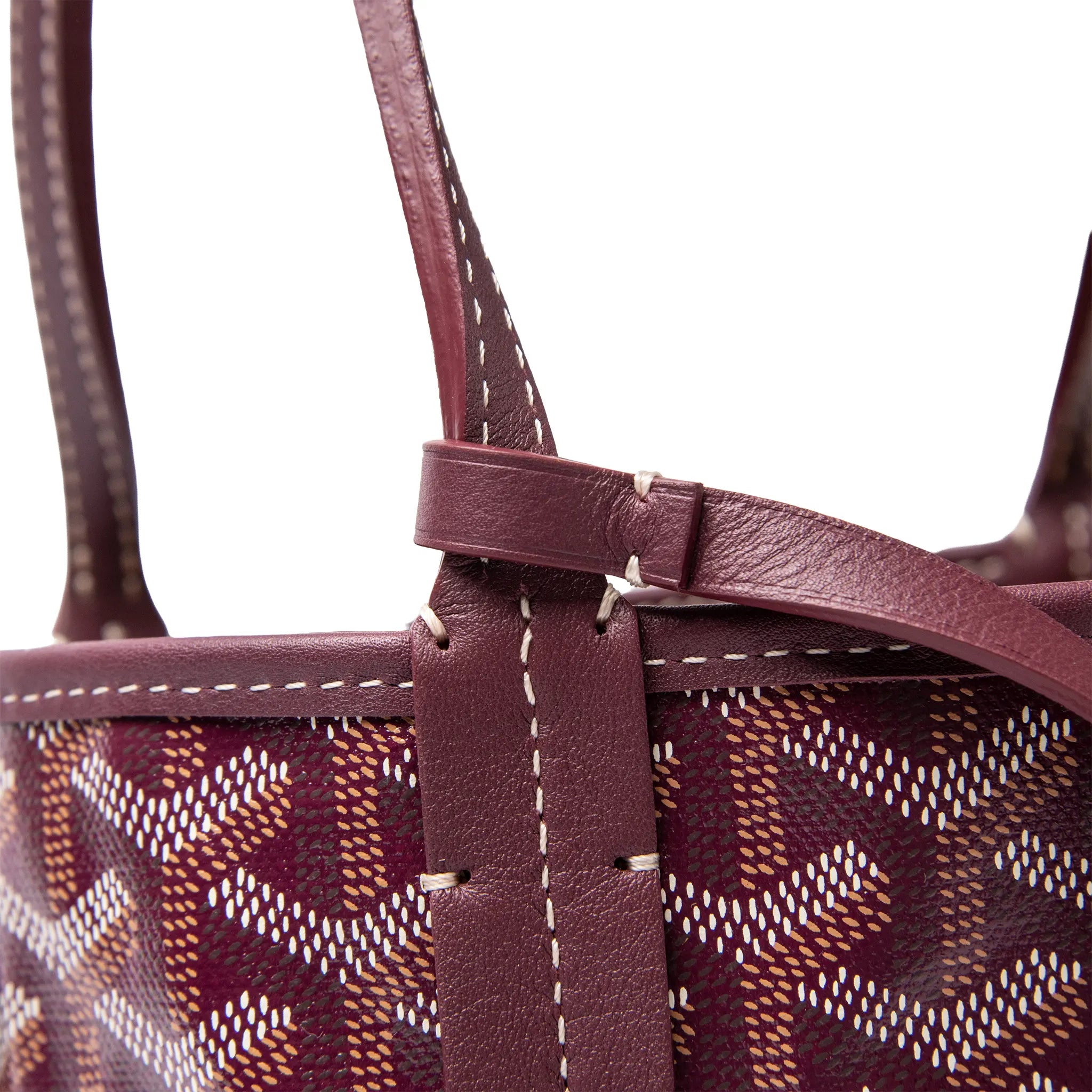 Detailed View of Goyard Anjou Mini Burgundy BagANJCROMINCG33TY33P