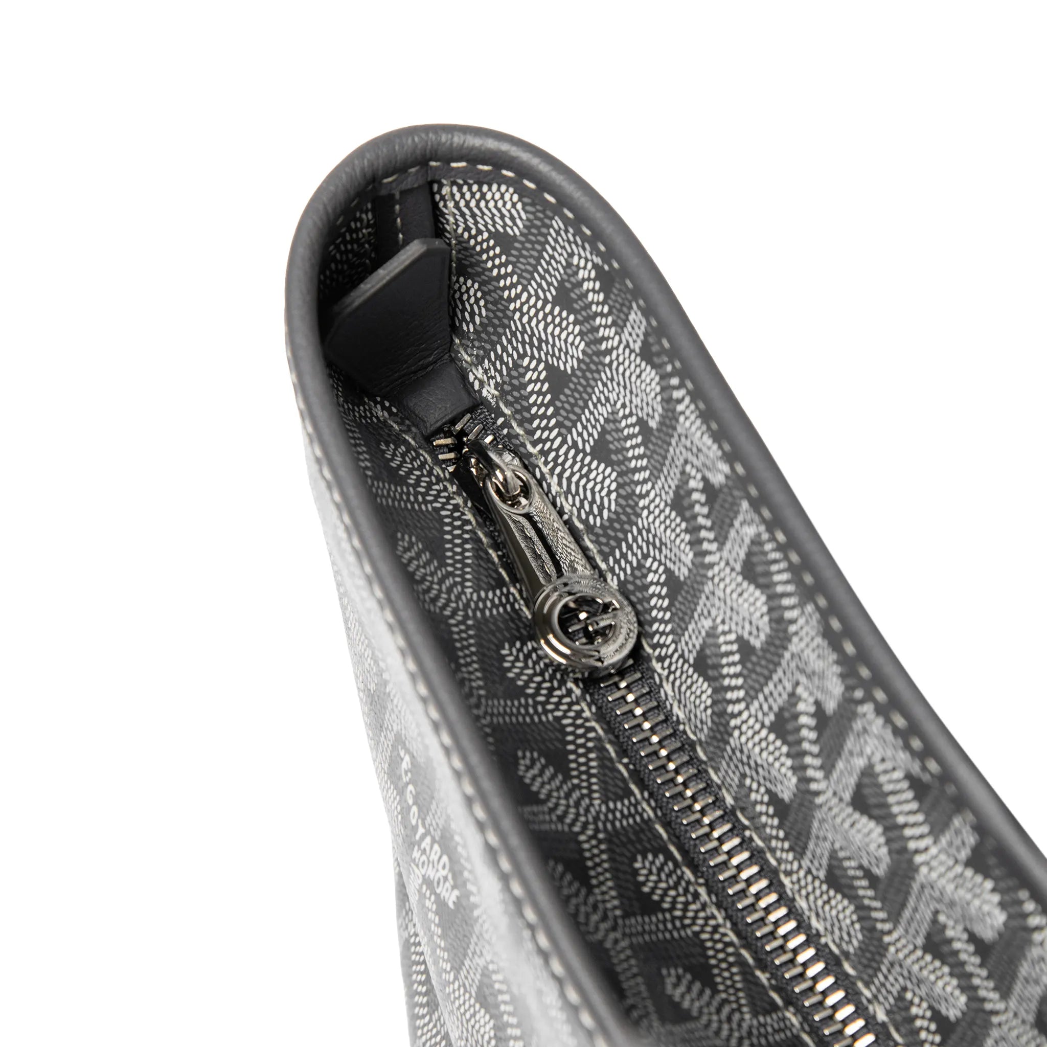 Detailed Zip View of Goyard Artois MM Grey Bag ARTOISMMLTY51CL51P
