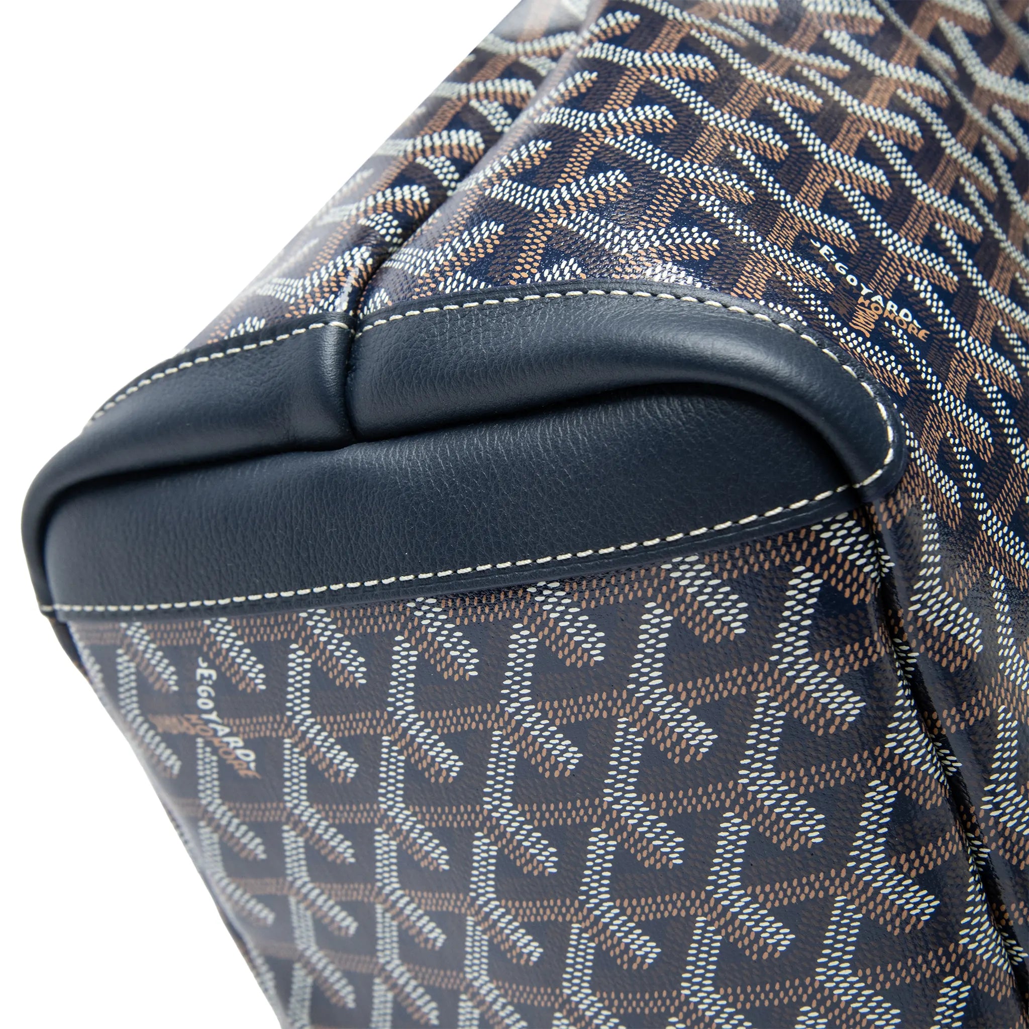 Detailed Lower View of Goyard Artois MM Navy Bag ARTOISMMLTY12CL12P