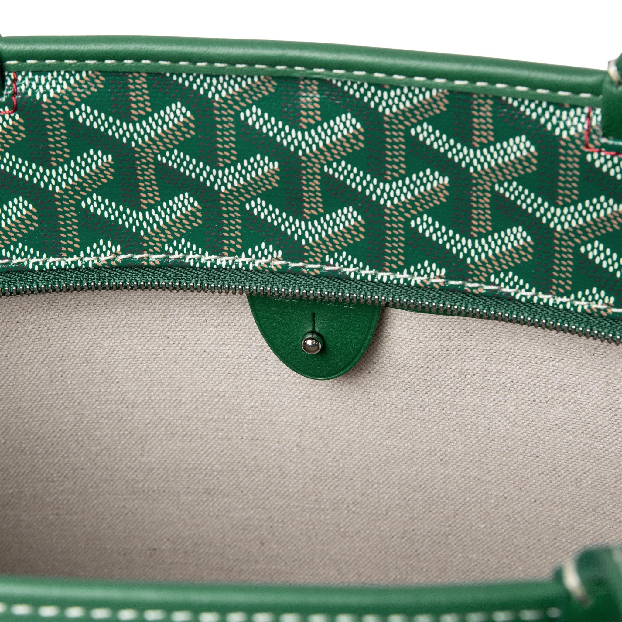 Inside View of Goyard Artois PM Bag Green ARTOISPMLTY09CL09P