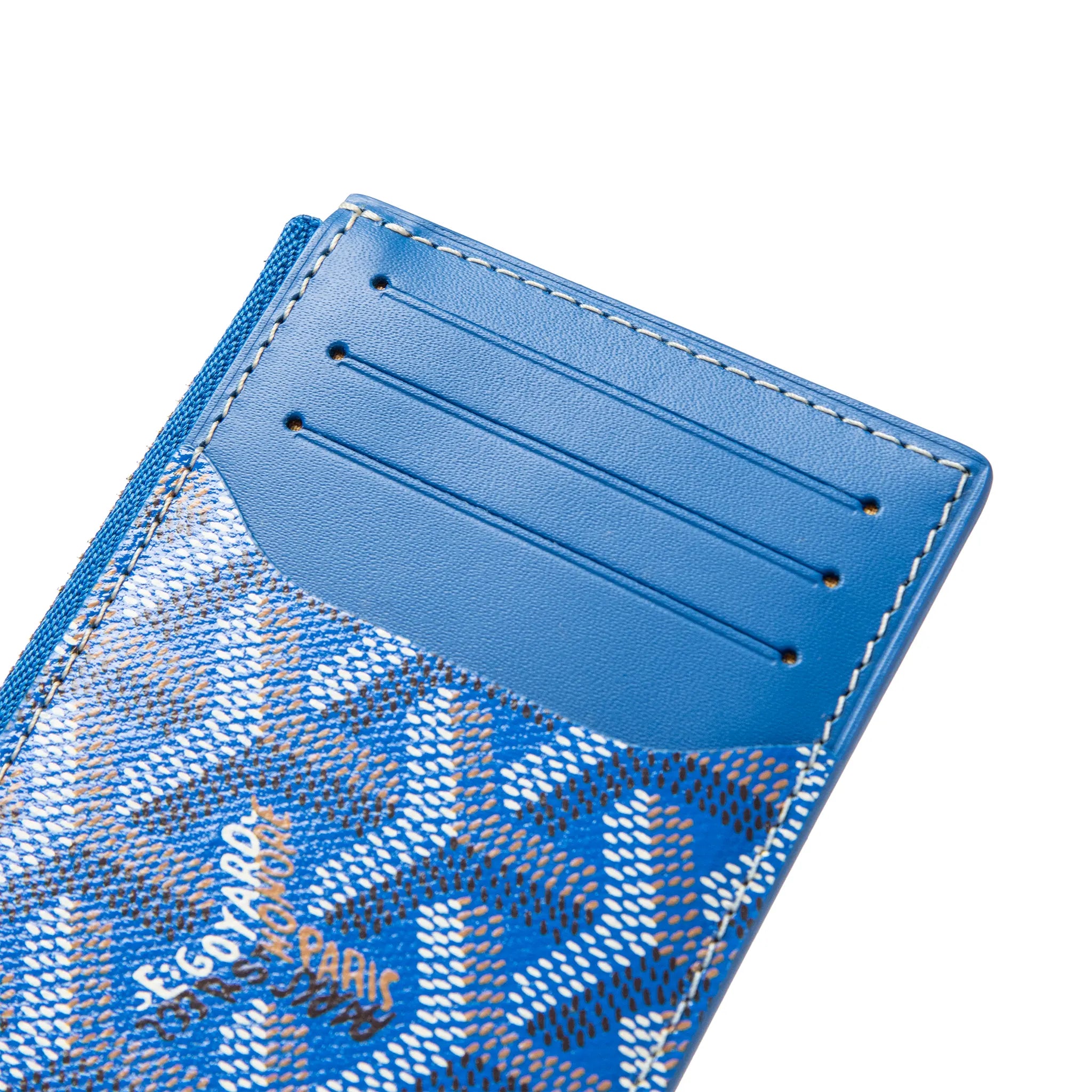 Detailed View of Goyard Bourbon Zipped Sky Blue Card Holder BOURBOPMLTY10CL10P