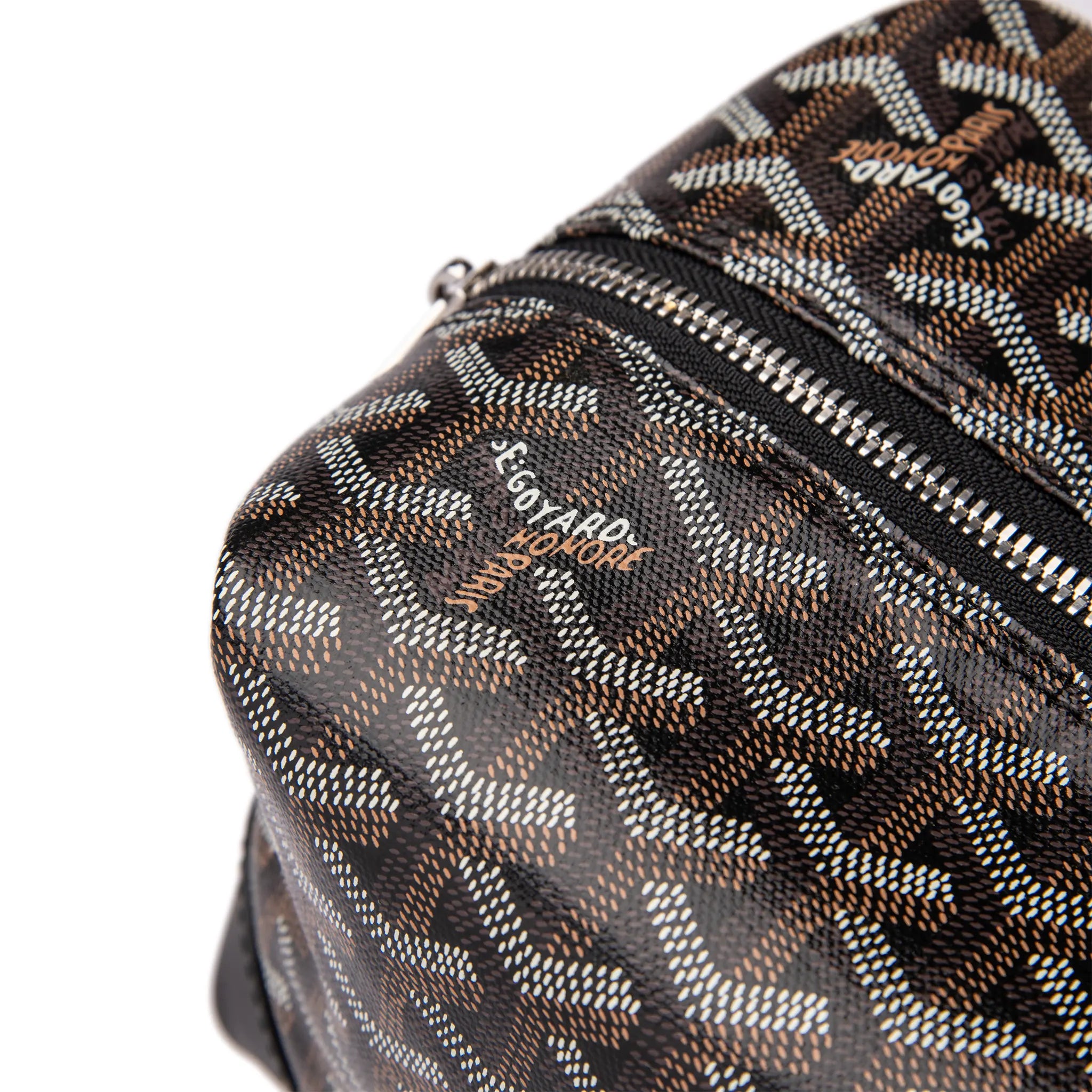 Detail view of Goyard Bowling 25 Black Toiletry Bag BOWLIN025TY01CL03P