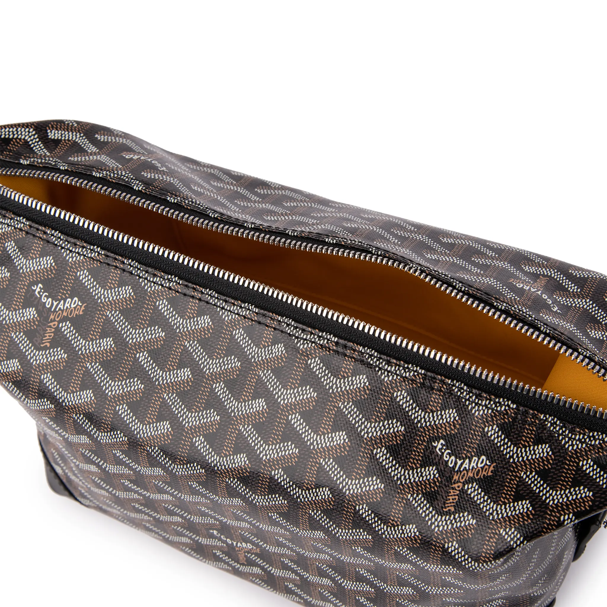 Top view of Goyard Bowling 25 Black Toiletry Bag BOWLIN025TY01CL03P