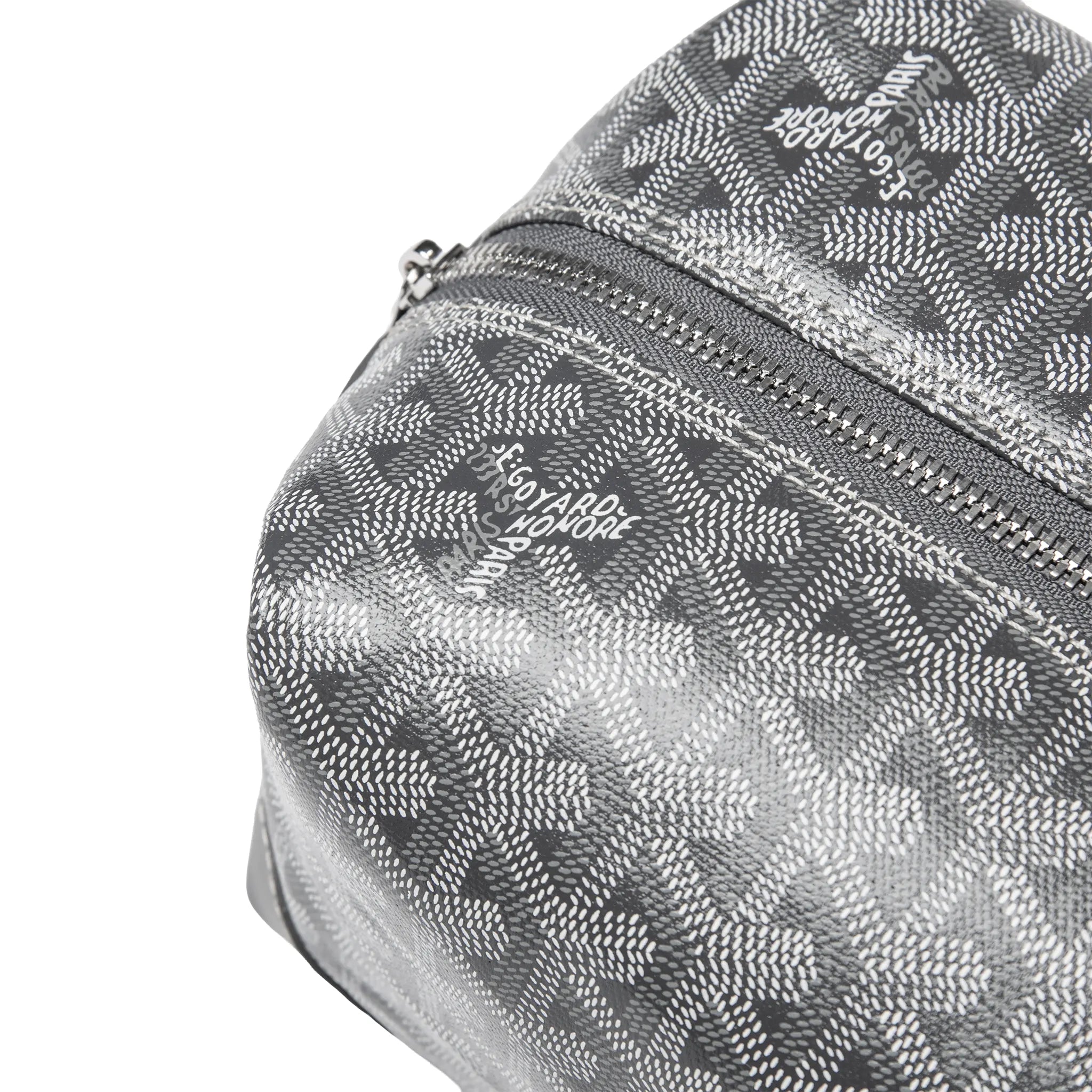 Detailed Zip View of Goyard Bowling 25 Grey Toiletry Bag BOWLIN025TY01CL03P