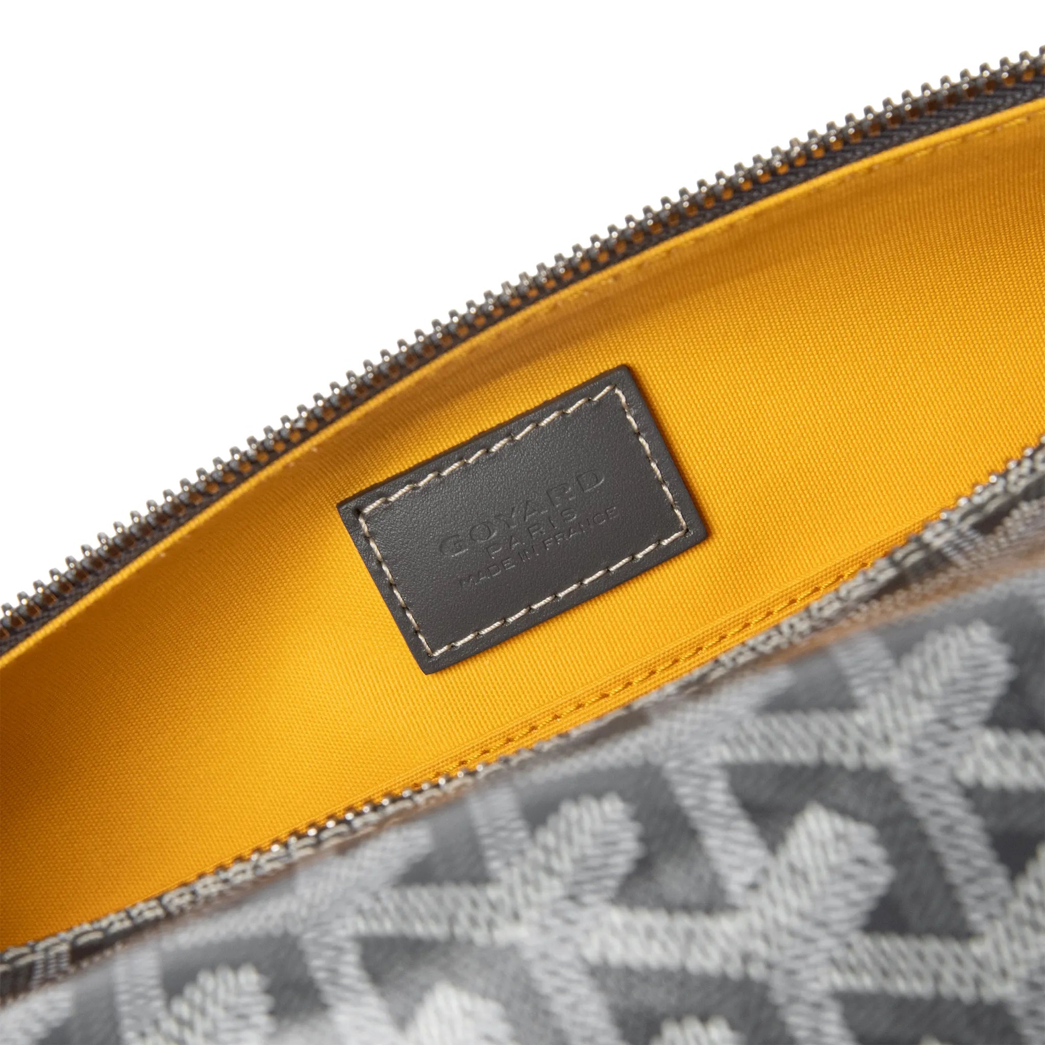 Detailed Inside View of Goyard Bowling 25 Grey Toiletry Bag BOWLIN025TY01CL03P