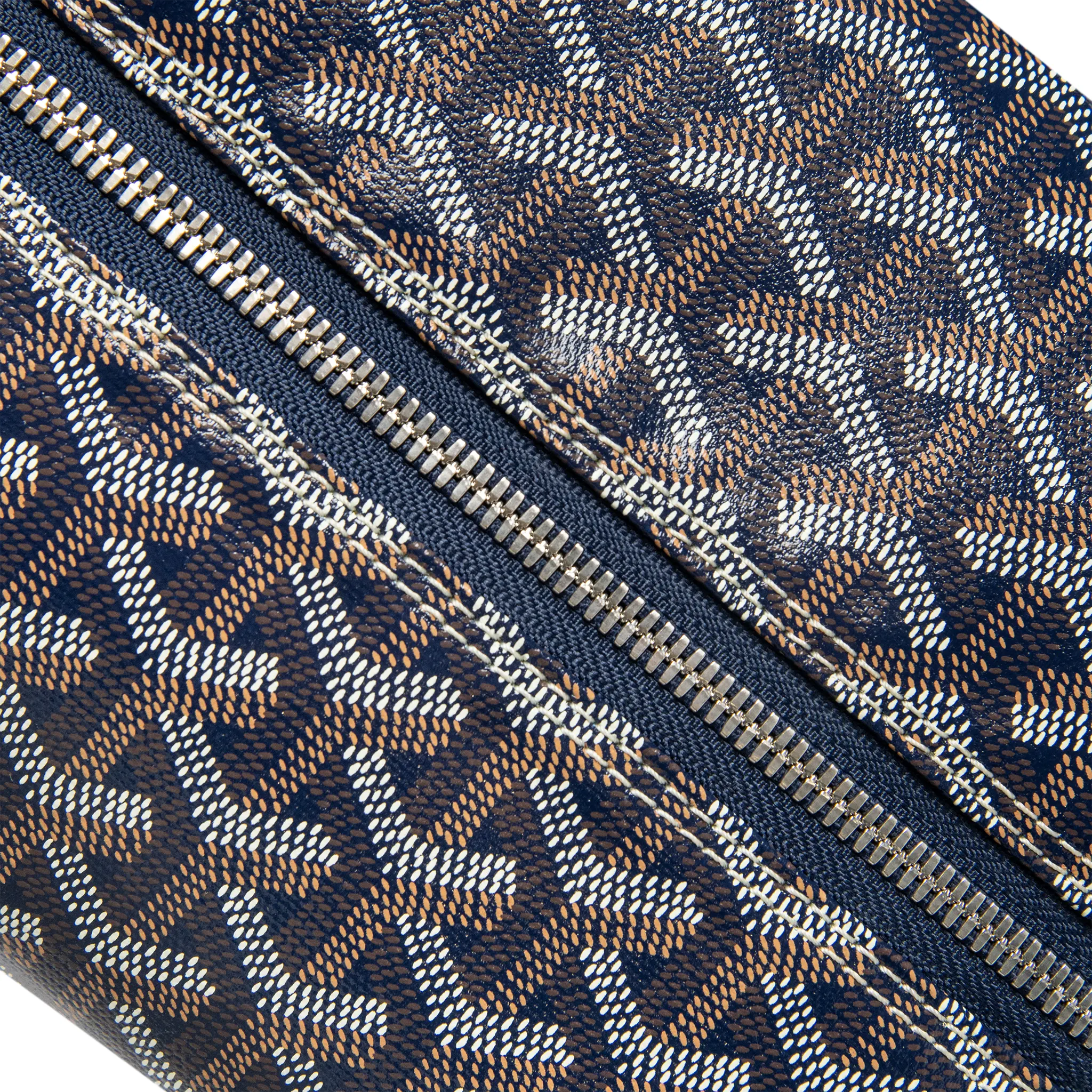 Detailed Zip View of Goyard Bowling 25 Navy Toiletry Bag BOWLIN025TY12CL12P