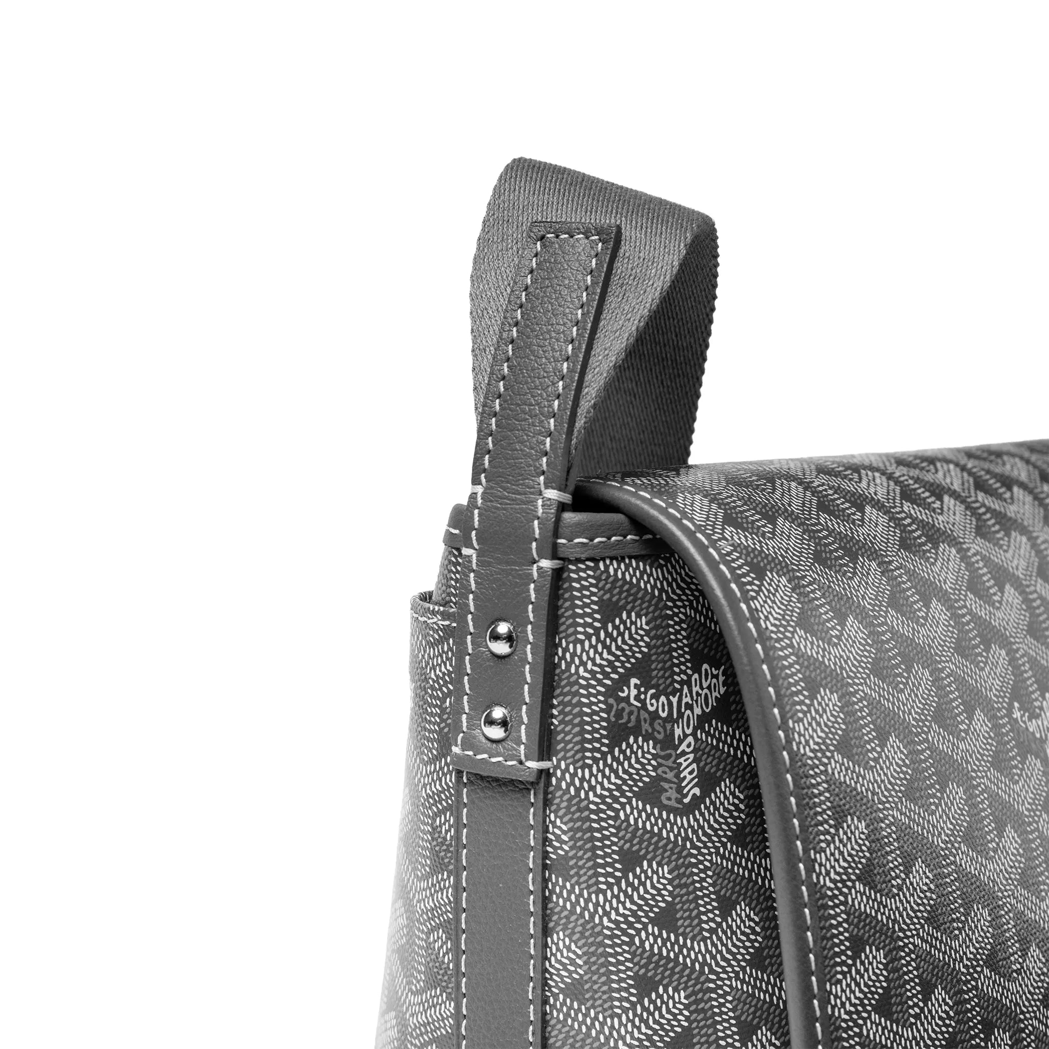 Side Detailed View of Goyard Capetien MM Grey Messenger Bag CAPETIMMLTY51CG51P