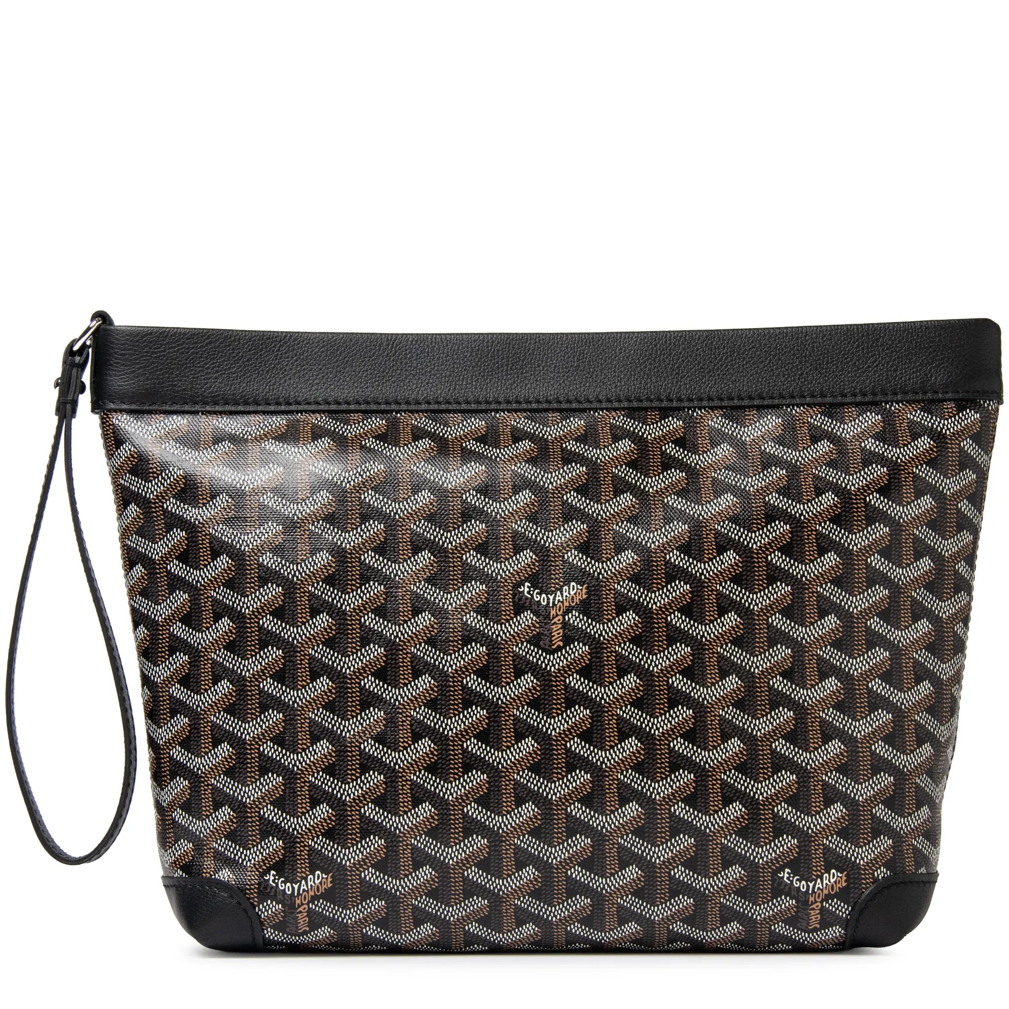 Front View of Goyard Conti Black Pouch CONTIPPMLTY09CL09P
