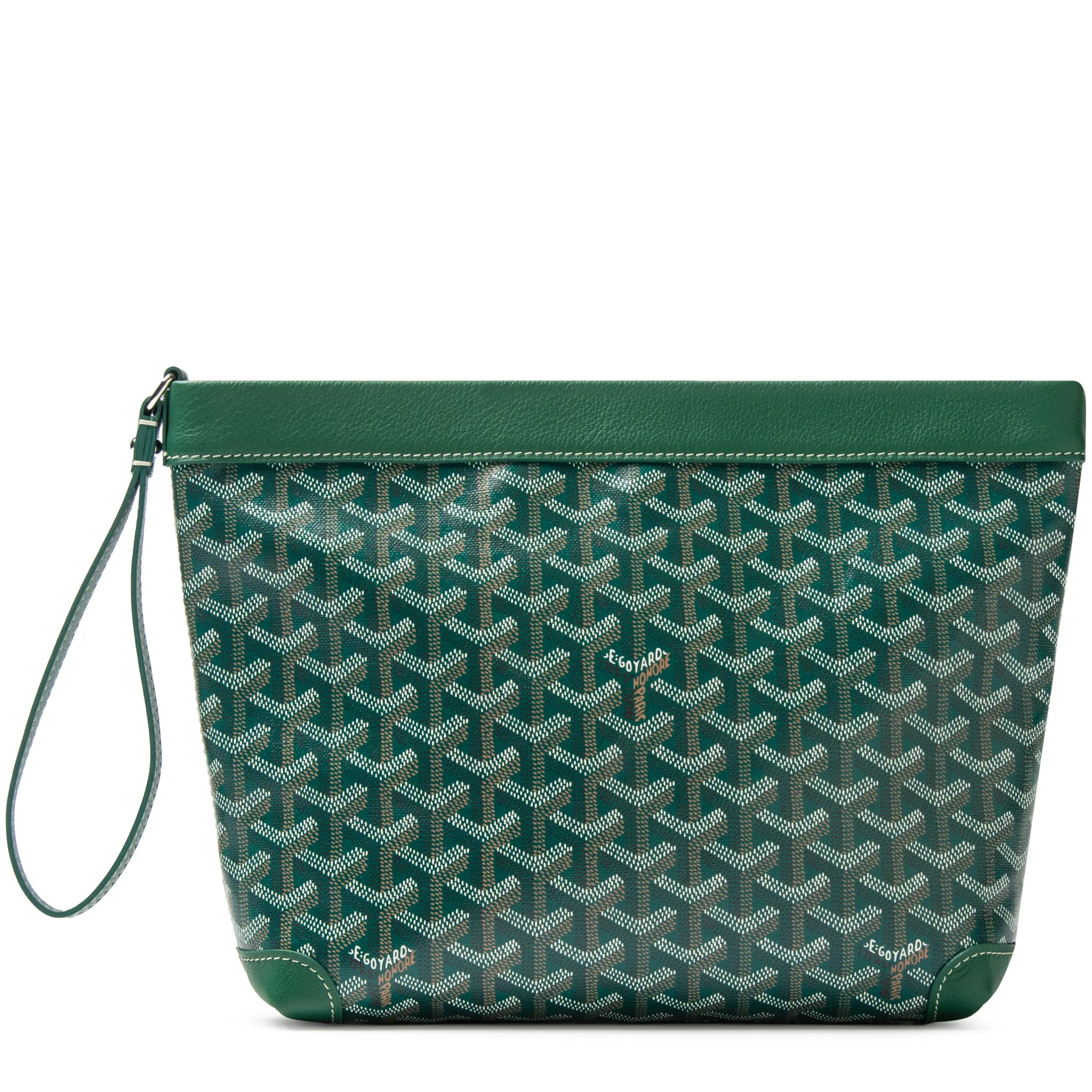Front View of Goyard Conti Green Pouch CONTIPPMLTY09CL09P