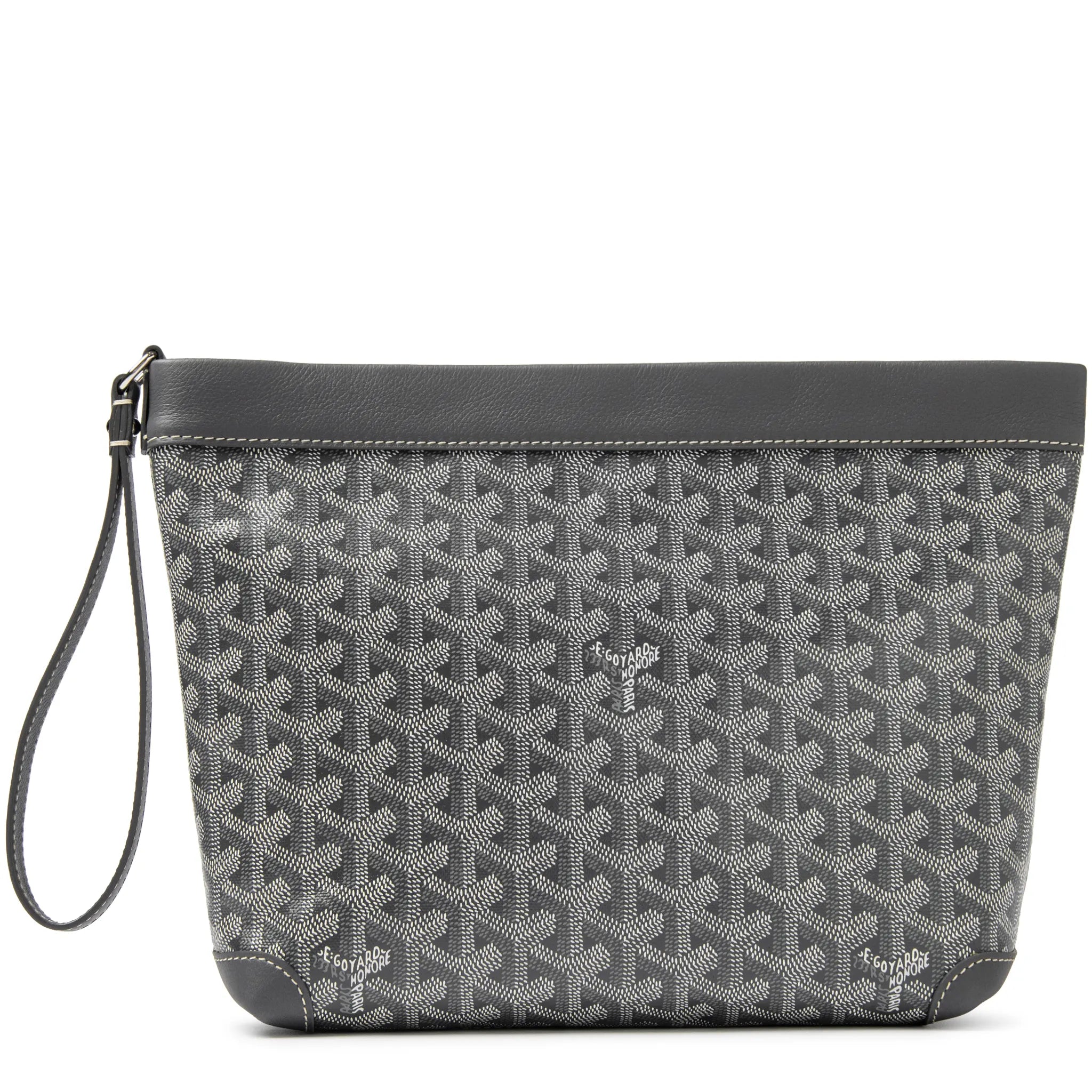 Front View of Goyard Conti Grey Pouch CONTIPPMLTY51CL51P