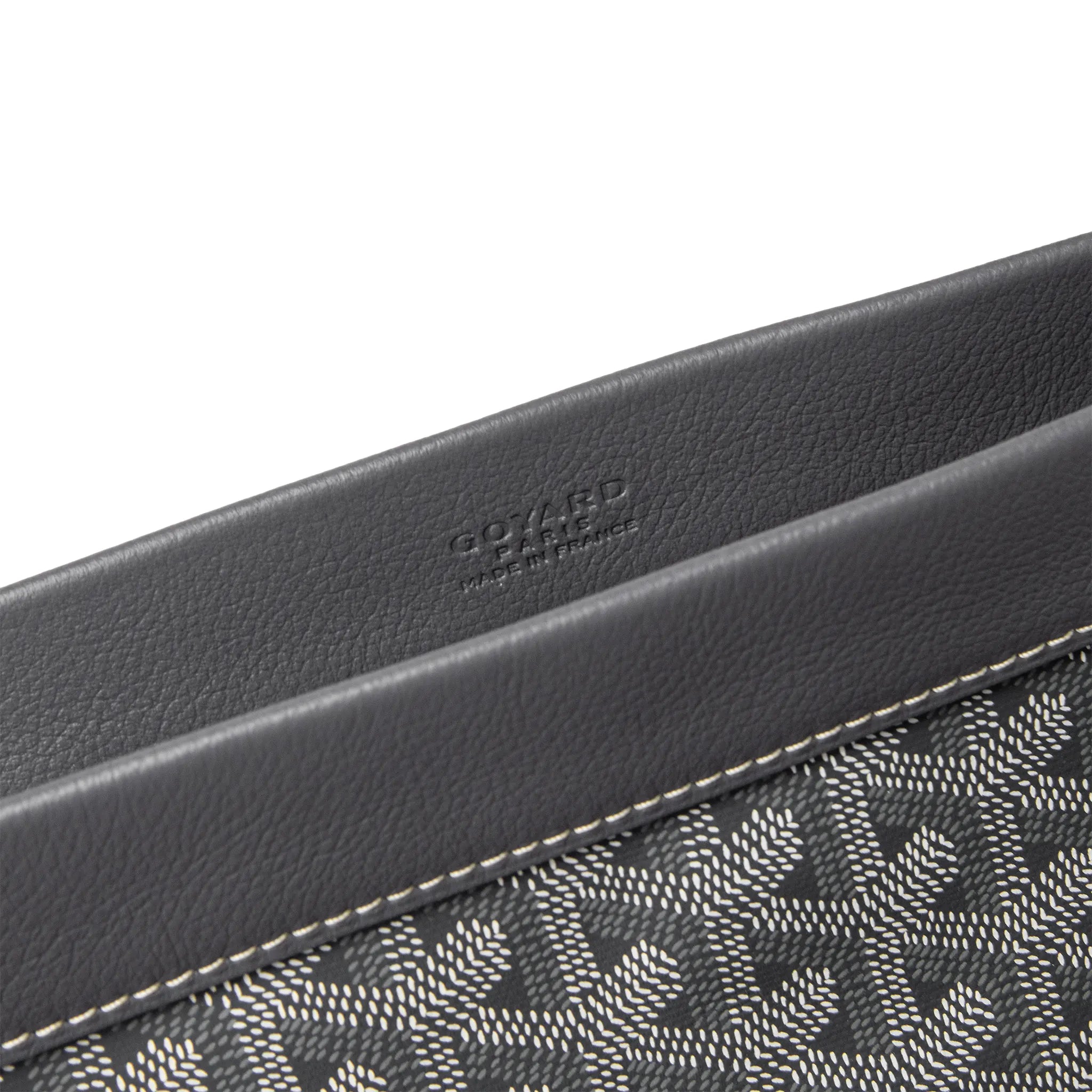 Inside Logo View of Goyard Conti Grey Pouch CONTIPPMLTY51CL51P