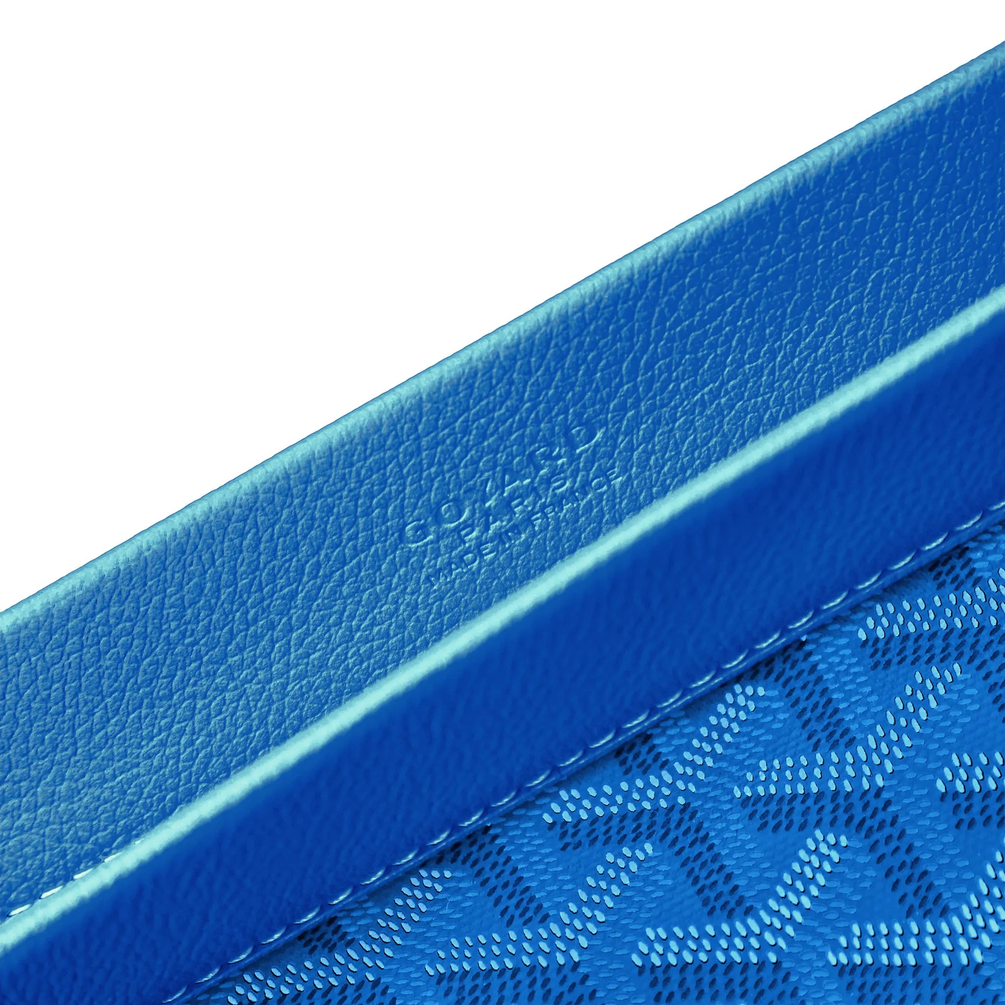 Inside view of Goyard Conti Sky Blue Pouch