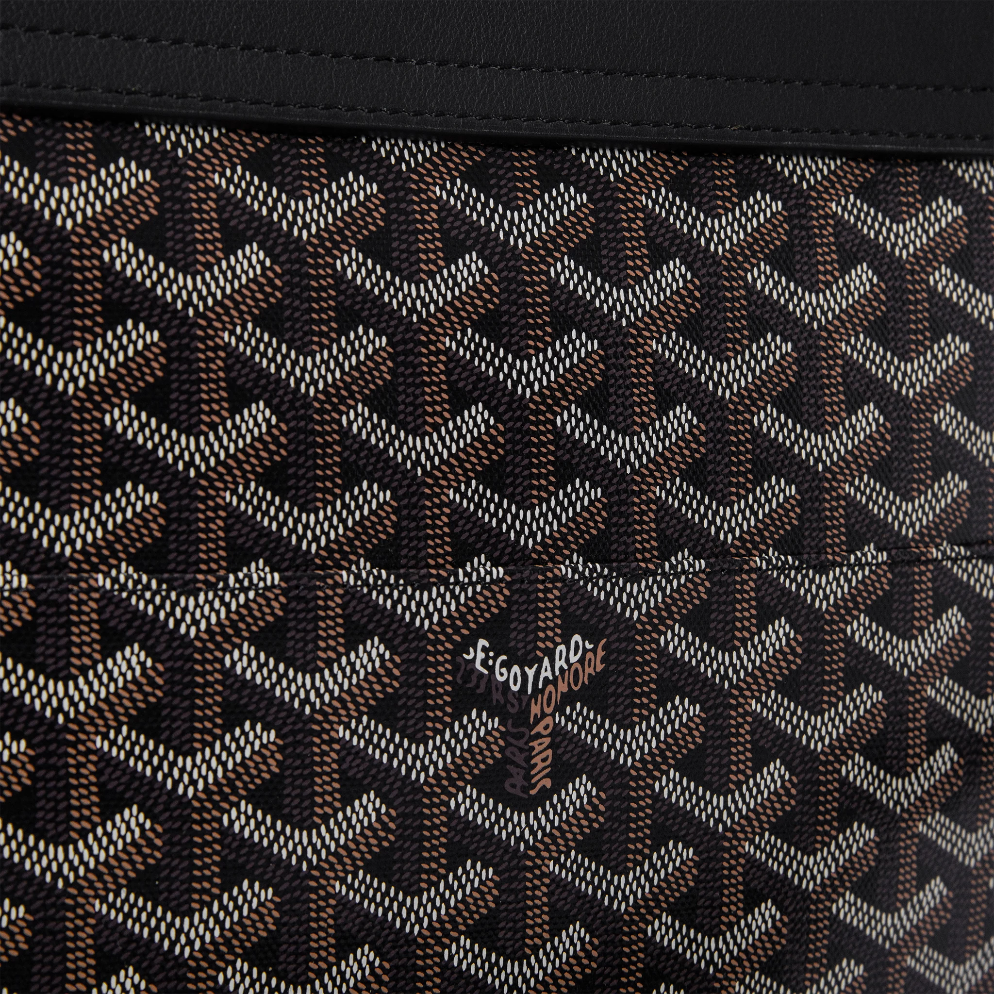 Close up of Goyard Coursier Black Messenger Bag