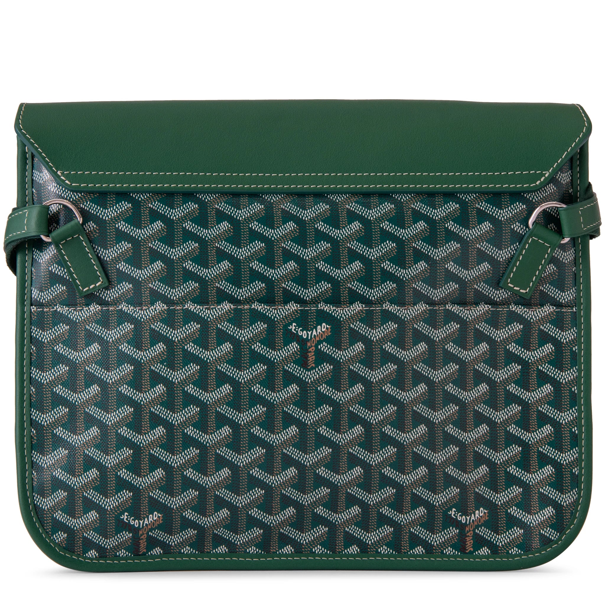 Back view of Goyard Coursier Green Messenger Bag