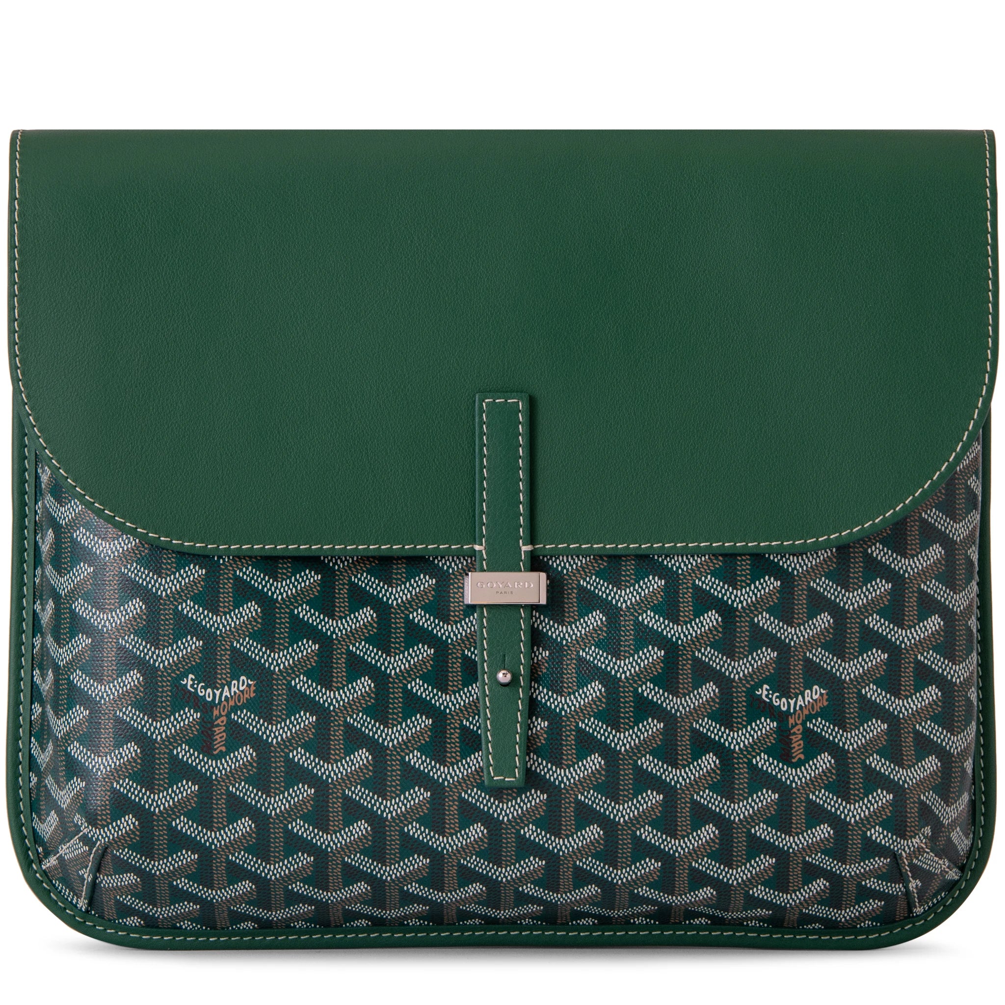 Front view of Goyard Coursier Green Messenger Bag