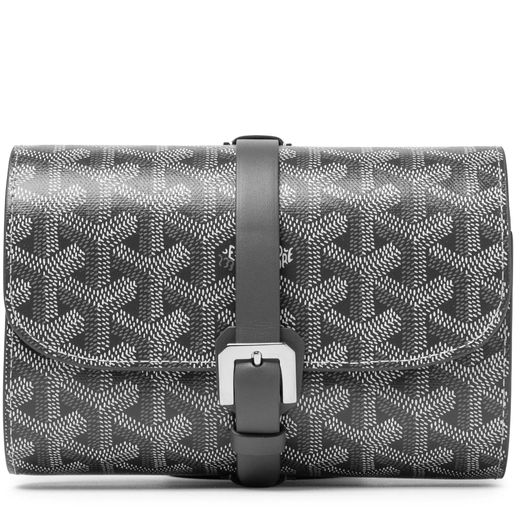 Front View of Goyard Double Travel Grey Watch Case
