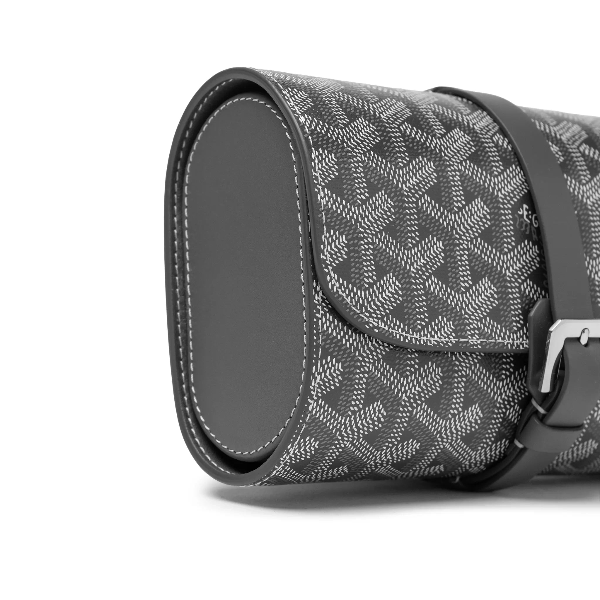 Side View of Goyard Double Travel Grey Watch Case