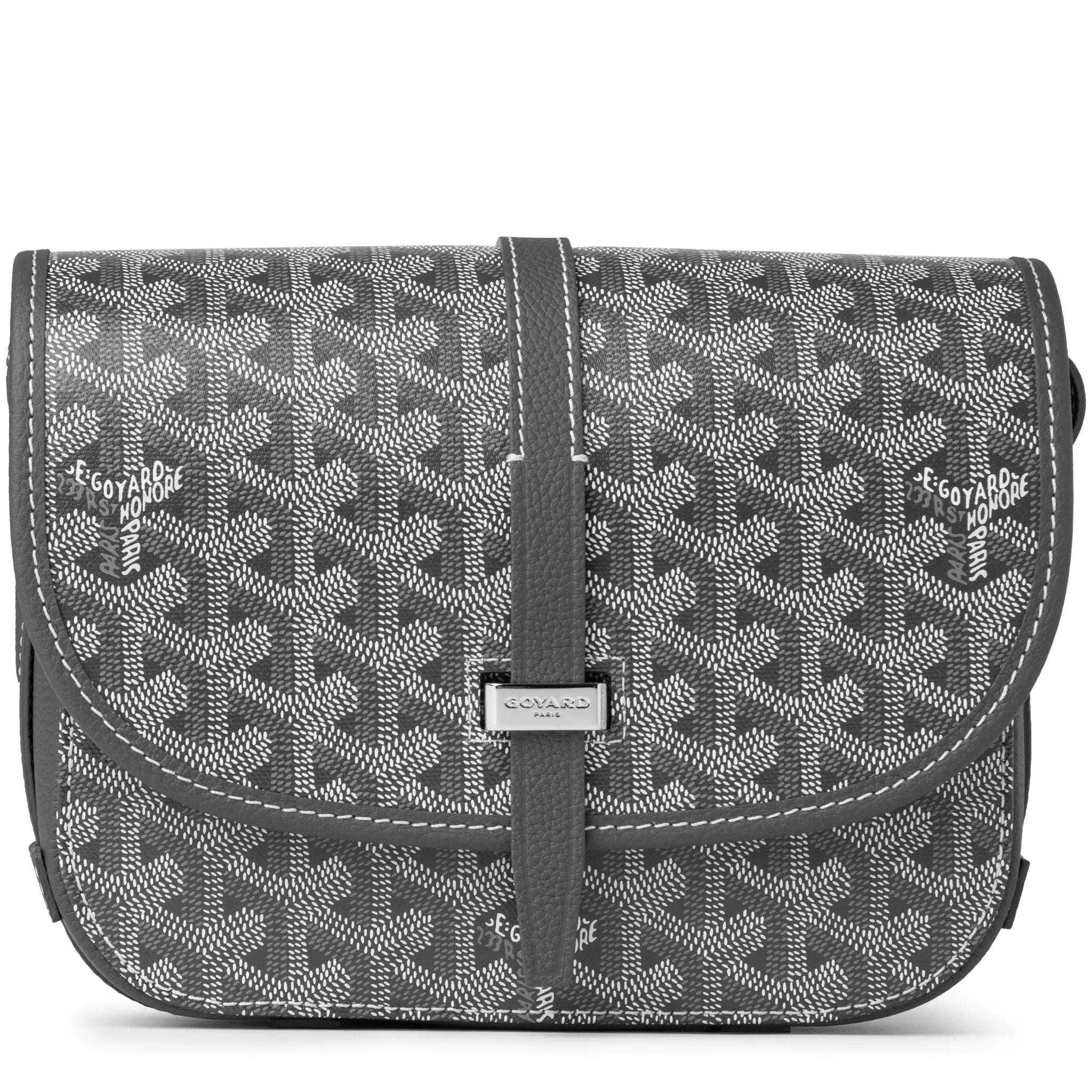 Front Image of Goyard Goyardine Belvedere II Grey PM Messenger Bag