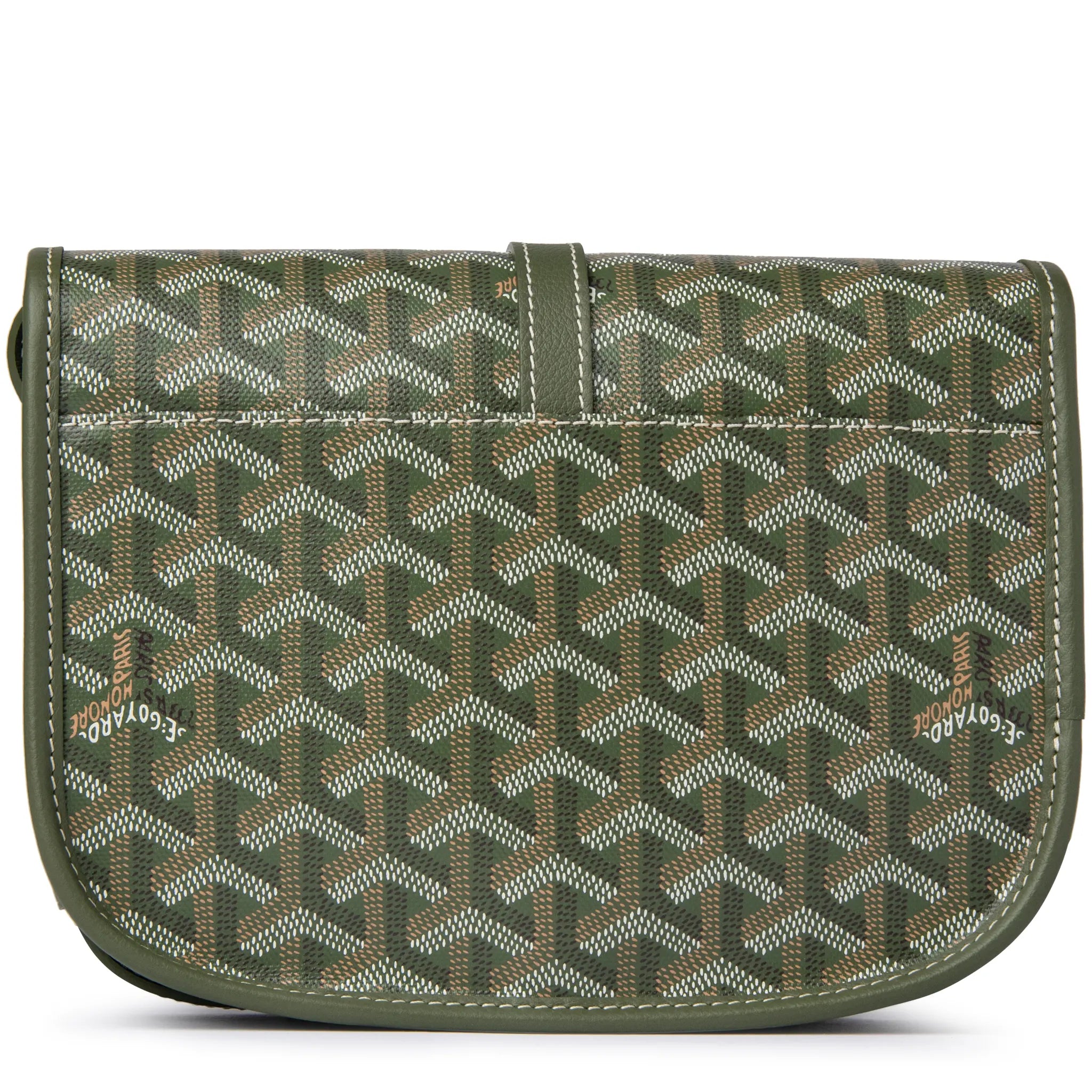 Back view of Goyard Goyardine Belvedere II Khaki PM Messenger Bag