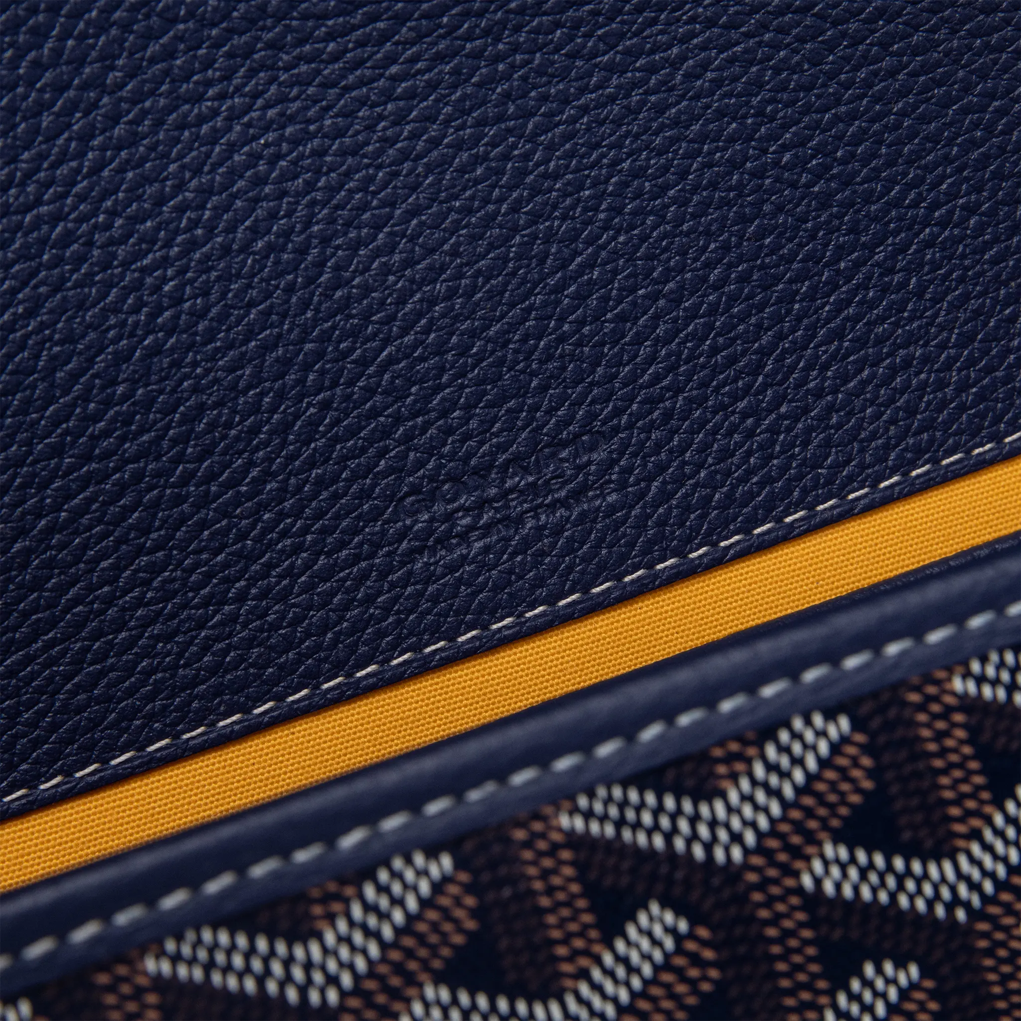 Stiching View of Goyard Goyardine Belvedere II Navy PM Messenger Bag BELVE3PMLTY12CG12P