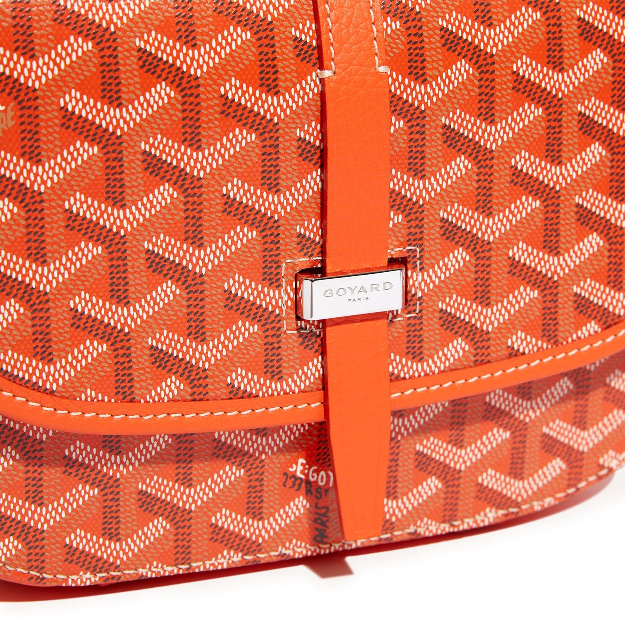 Detail view of Goyard Goyardine Belvedere II Orange PM Messenger Bag BELVE3PMLTY07CG07P
