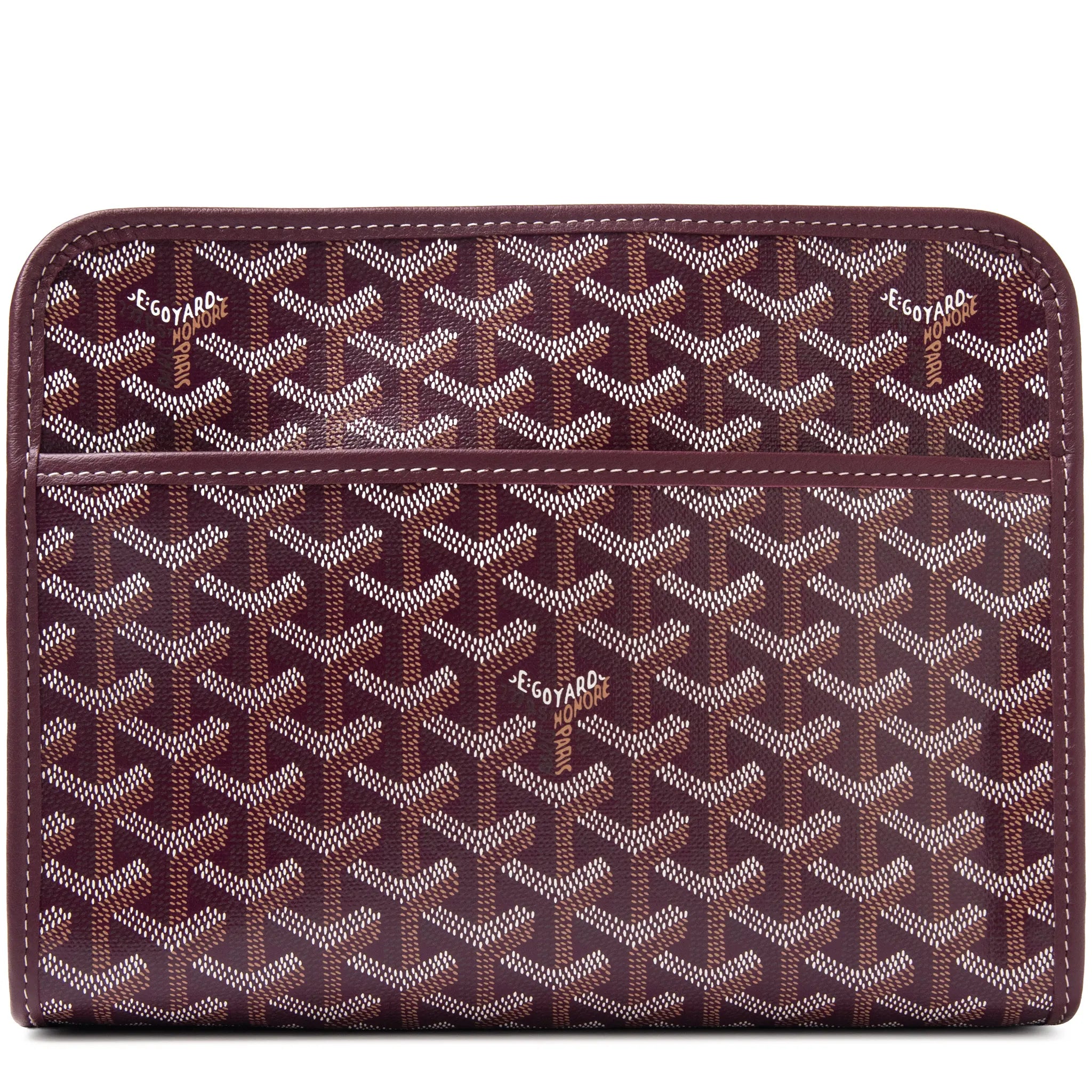 Front View of Goyard Jouvence MM Burgundy Washbag JOUVENMMLTY33CL33P