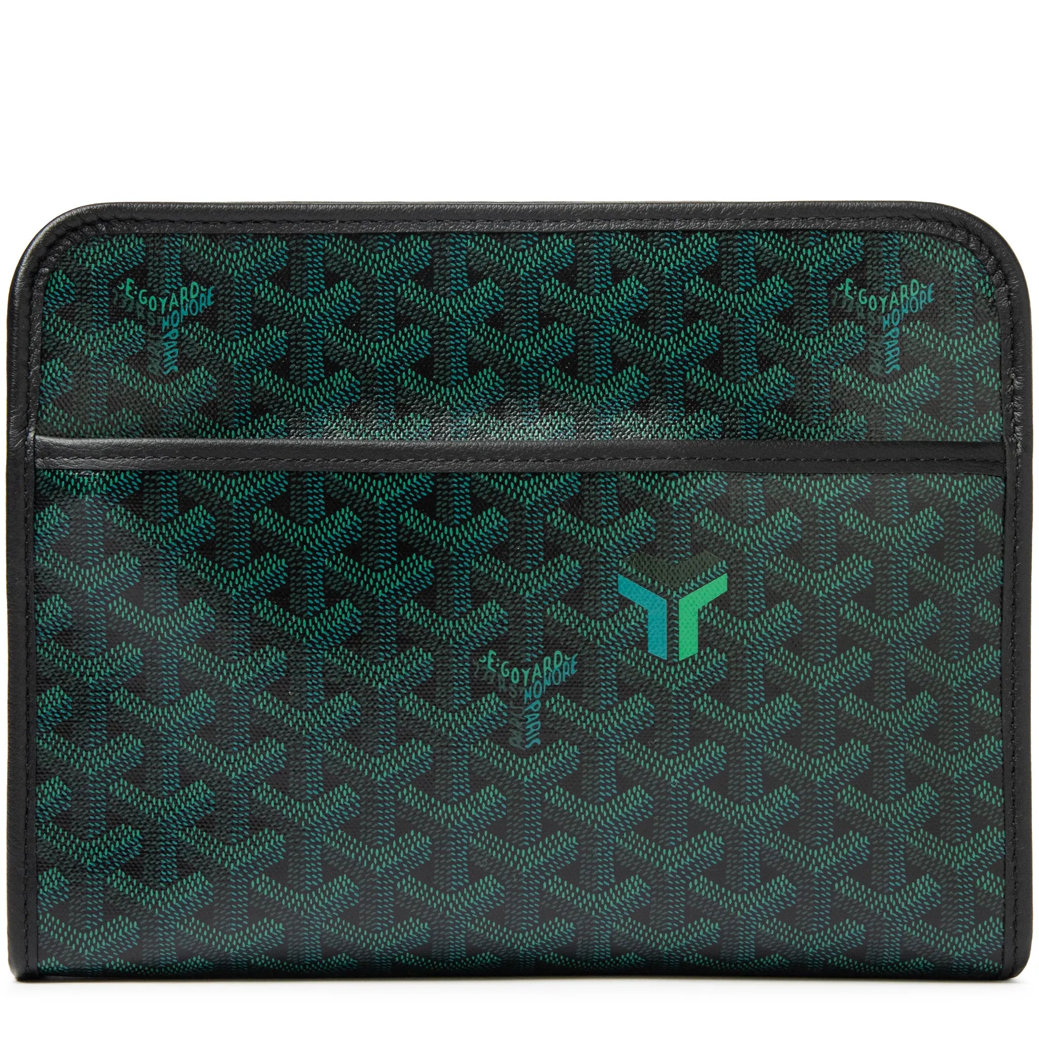 Front View of Goyard Jouvence MM Evergreen Washbag JOUVENMMLTY79CL79P