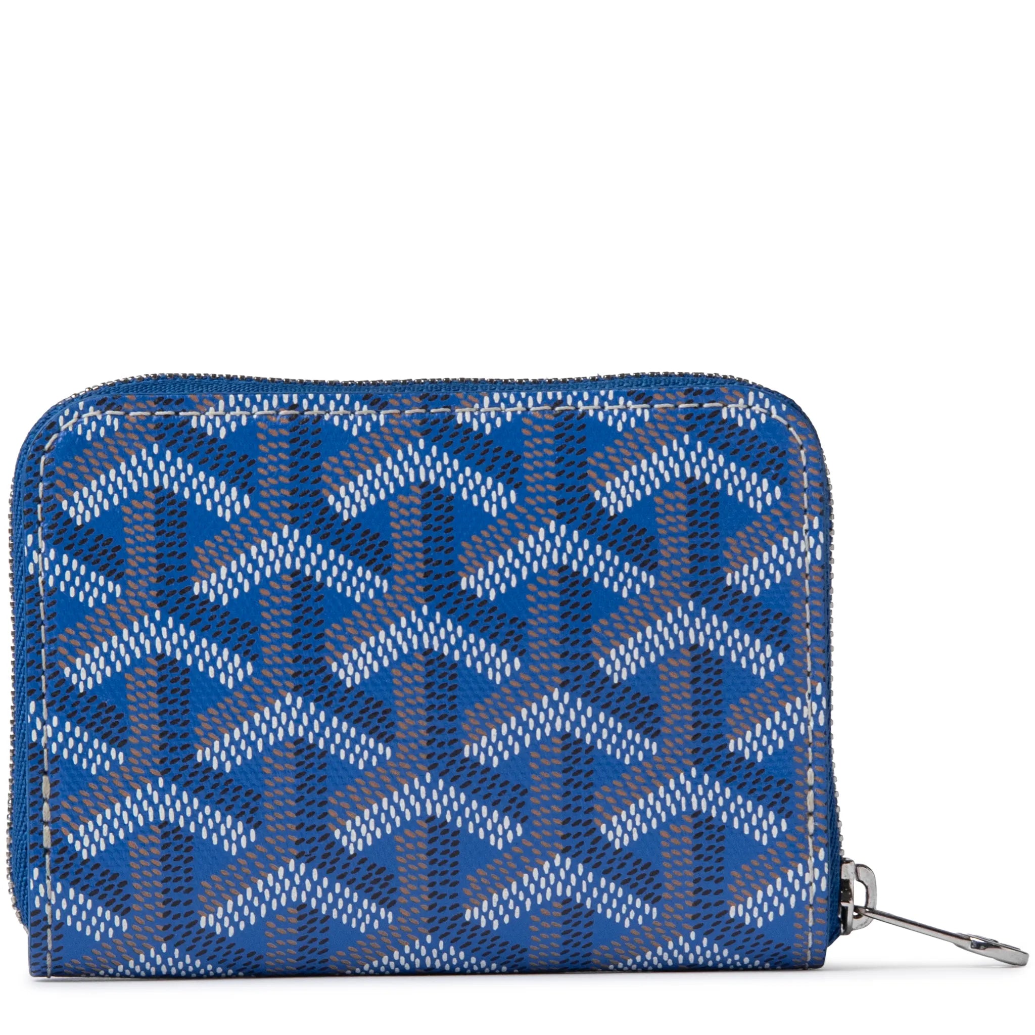 Back view of Front view of Goyard Matignon Sky Blue Mini Wallet