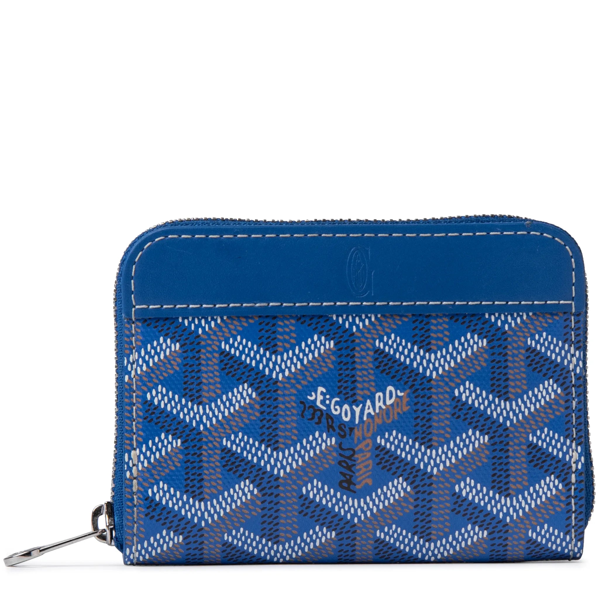 Front view of Front view of Goyard Matignon Sky Blue Mini Wallet