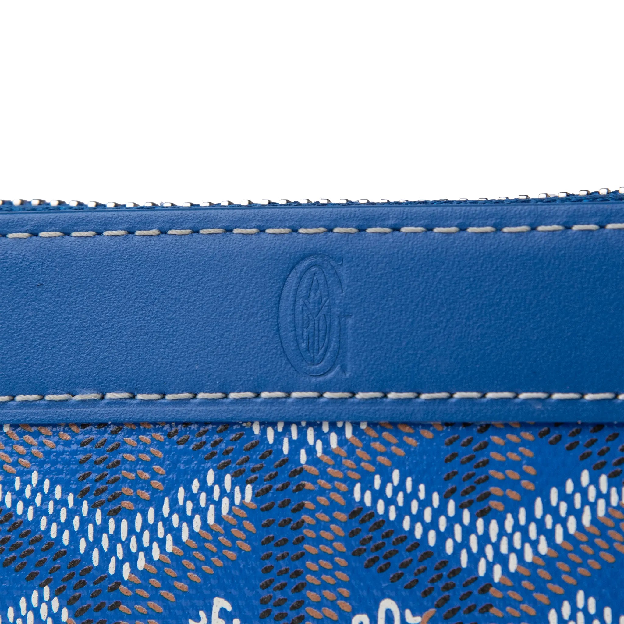Detail view of Front view of Goyard Matignon Sky Blue Mini Wallet