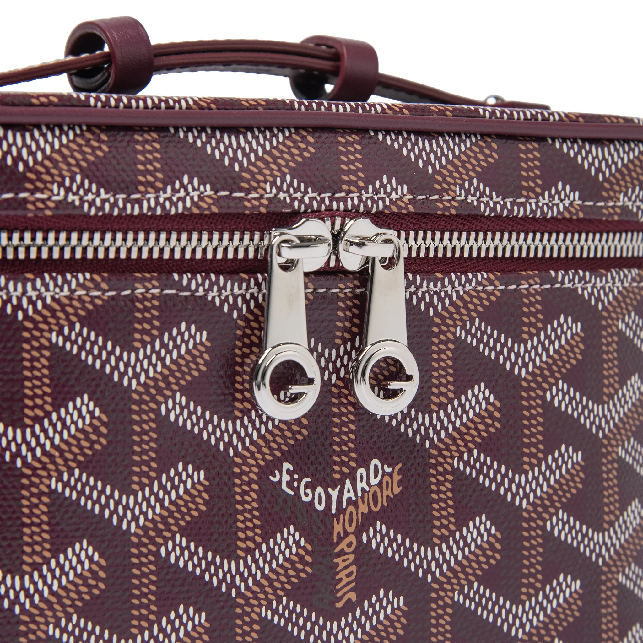Detailed View of Goyard Muse Mini Burgundy Vanity Bag MUSEVAMINTY33CL33P