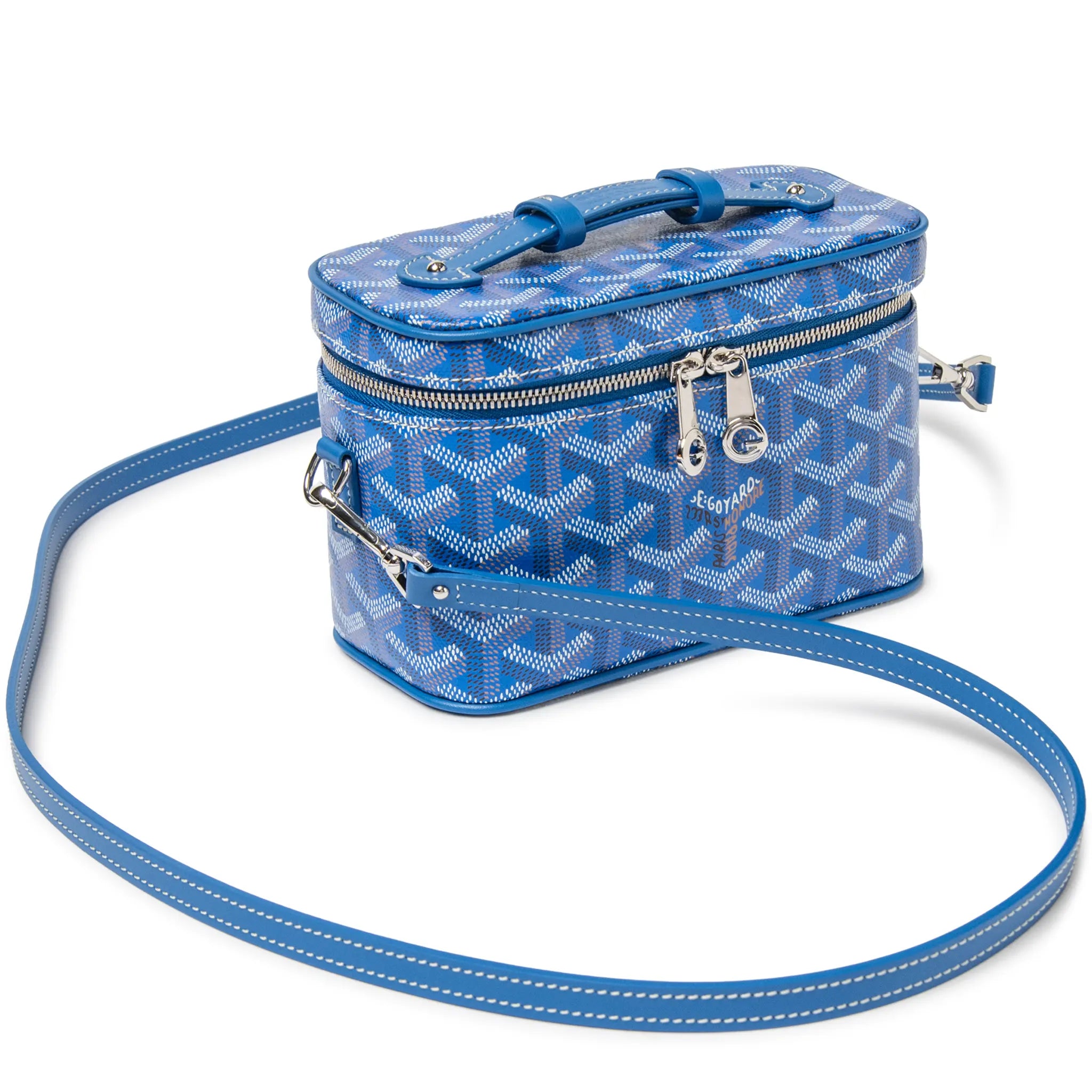 Full View of Goyard Muse Nano Sky Blue Vanity Bag MUSEVANANTY10CL10P