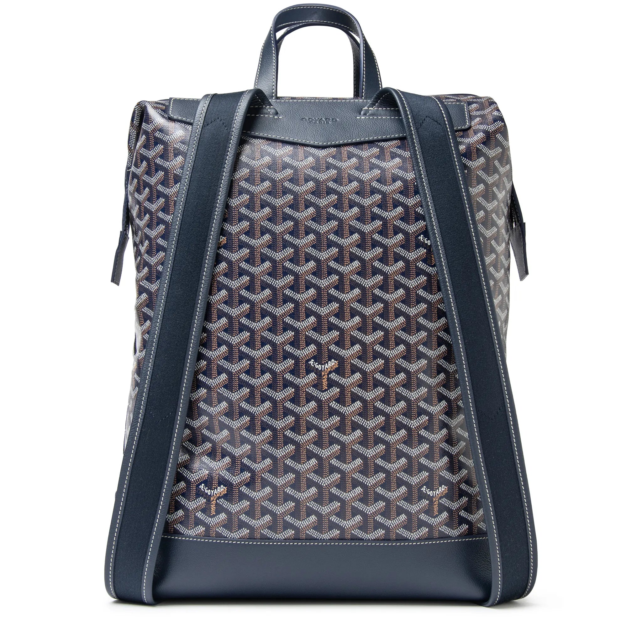 Back View of Goyard Navy Blue Cisalpin Backpack CISALPMMLTY12CL12P