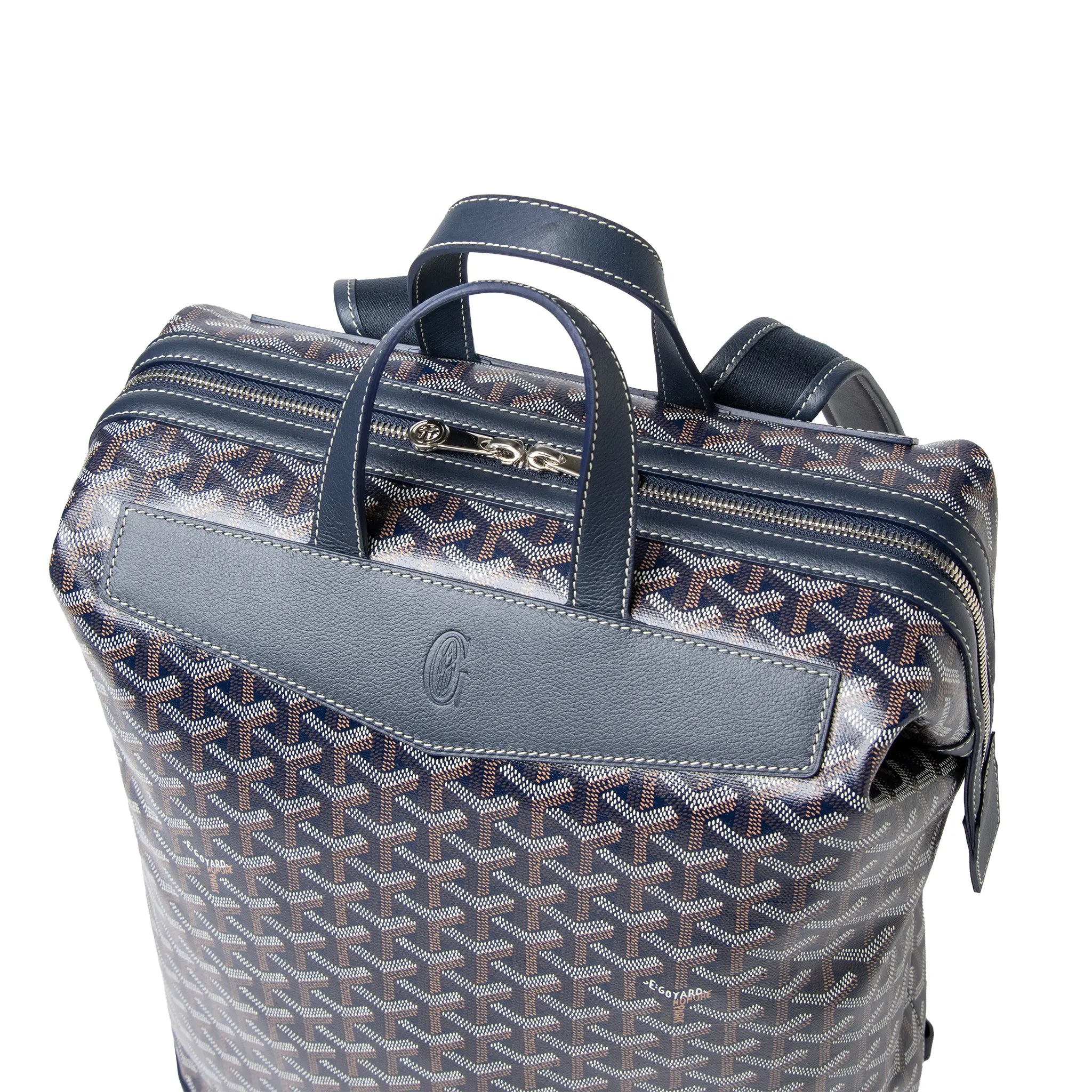 Upper View of Goyard Navy Blue Cisalpin Backpack CISALPMMLTY12CL12P