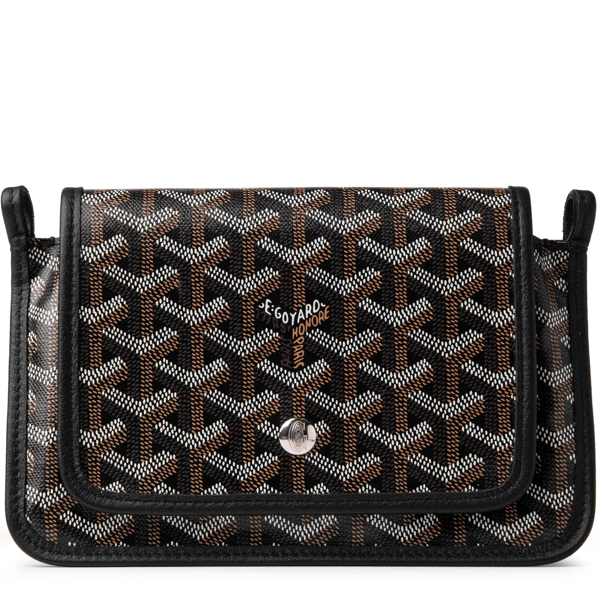 Front view of Goyard Plumet Pocket Black Wallet