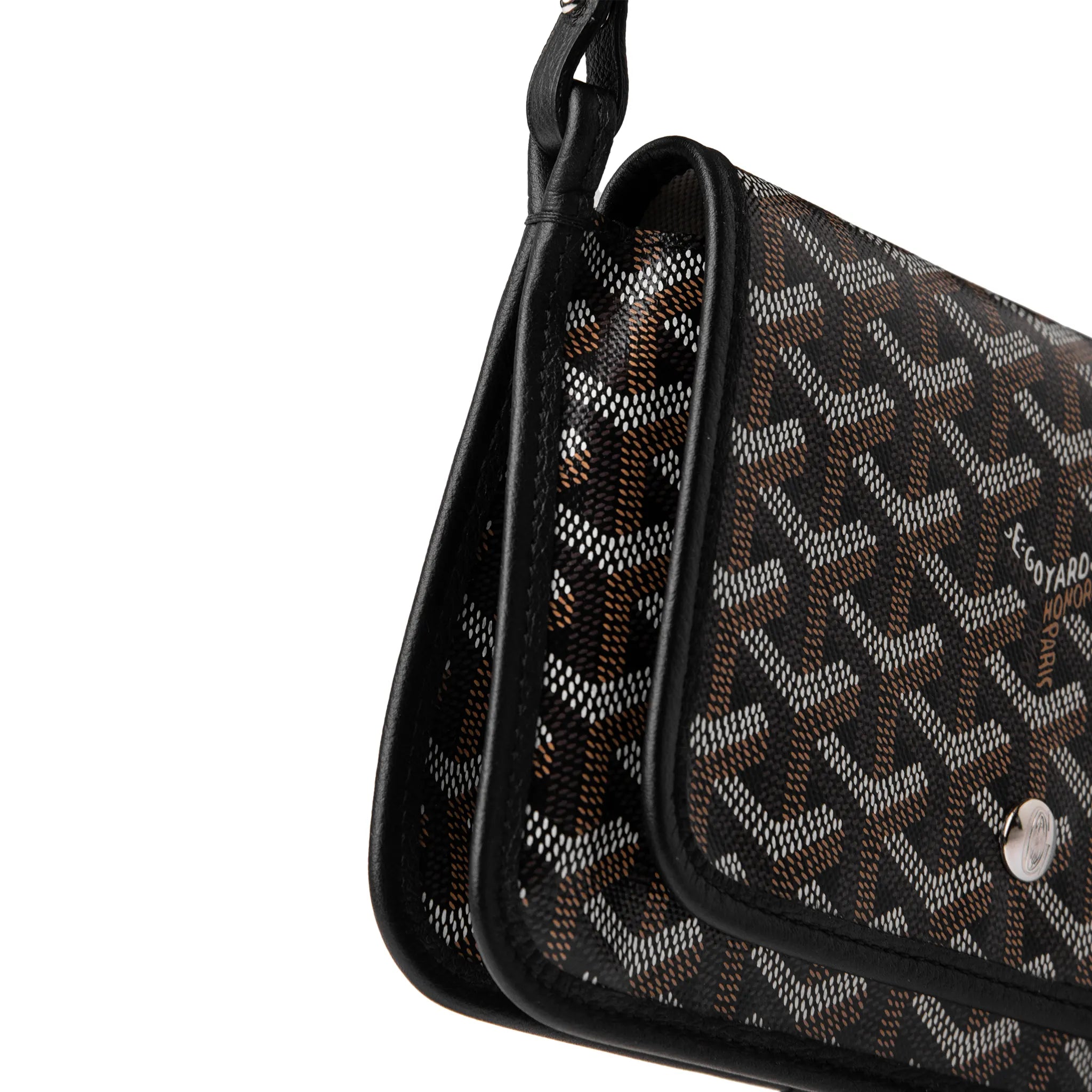 Side view of Goyard Plumet Pocket Black Wallet