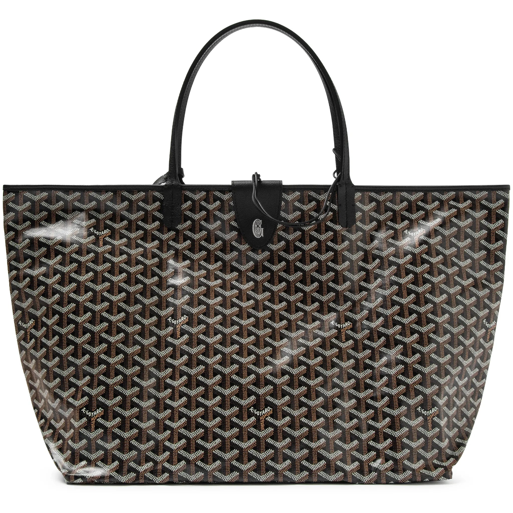 Back View of Goyard Saint Louis GM Tote Bag Black STLCROGMLTY01CL01P