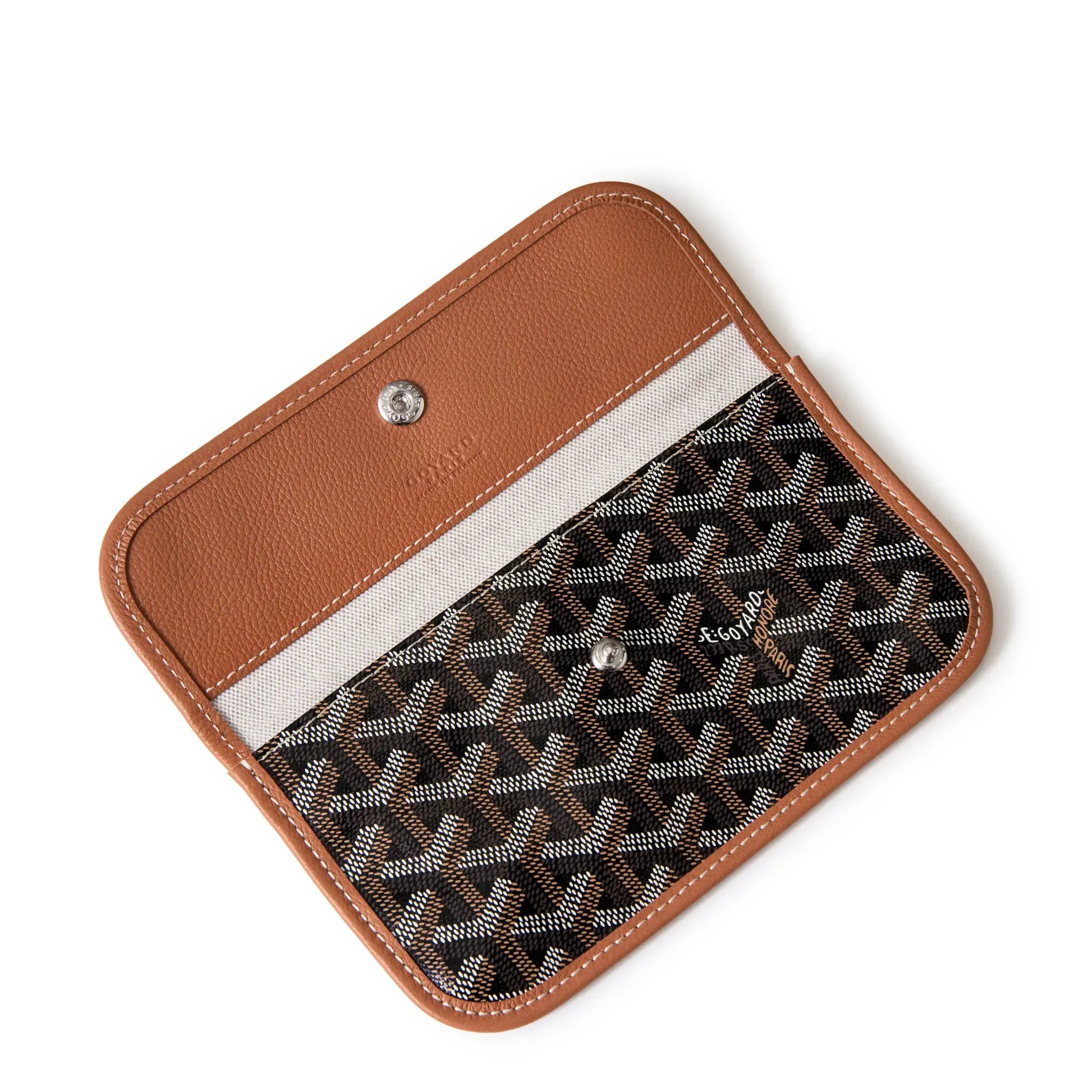 Pouch View of Goyard Saint Louis GM Tote Bag Black Tan STLOUIGMLTY01CL03P