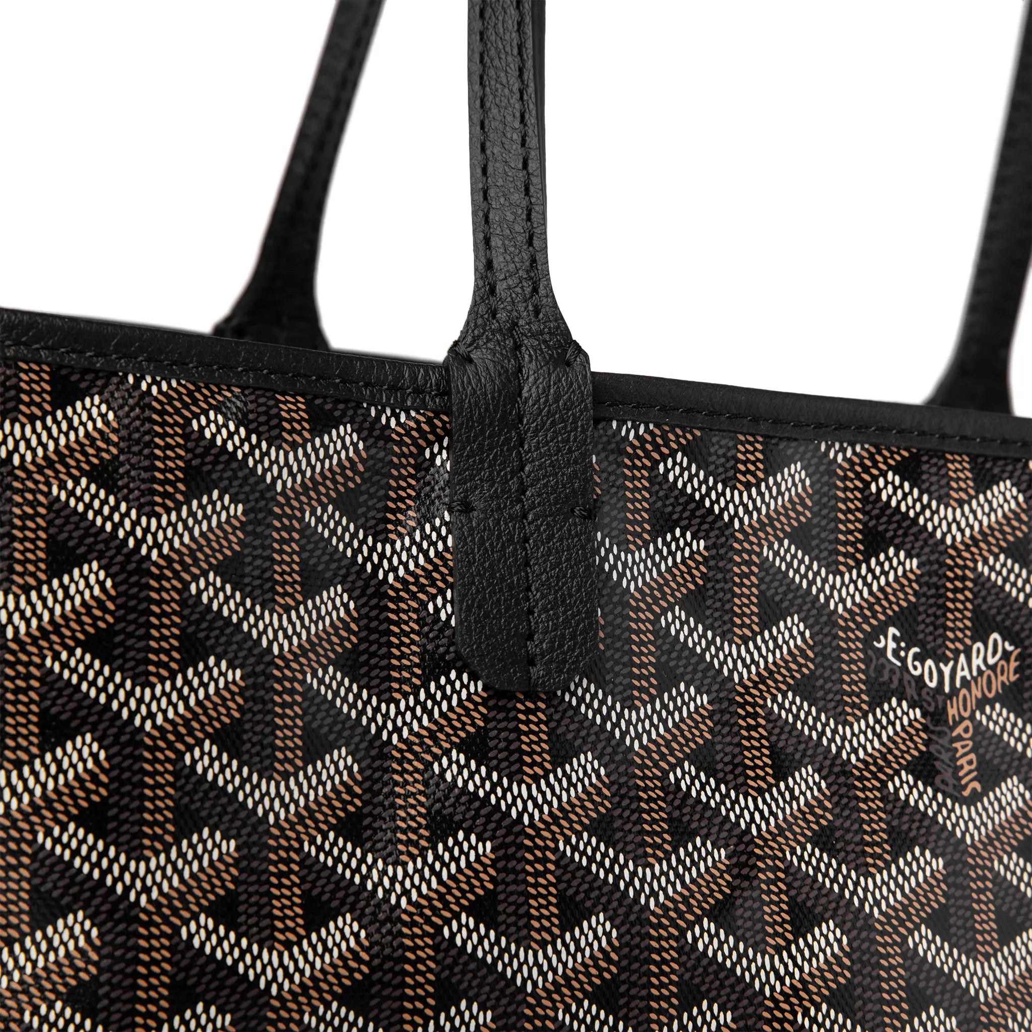 Detail view of Goyard Saint Louis PM Tote Bag Black