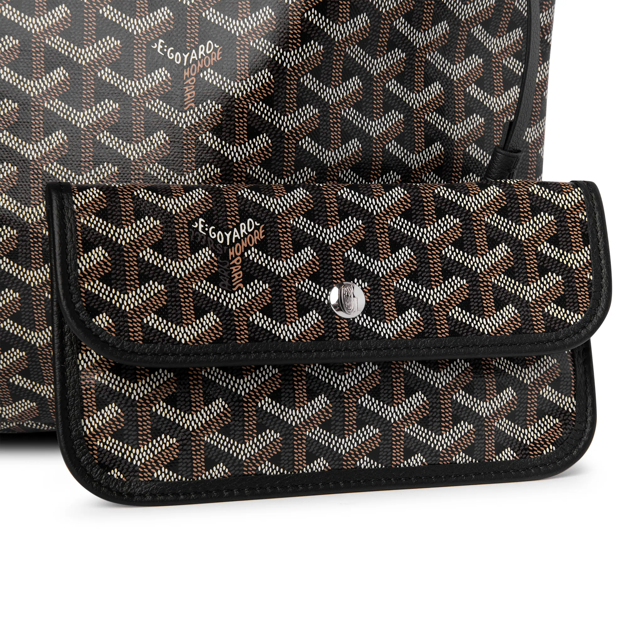 Pouch view of Goyard Saint Louis PM Tote Bag Black
