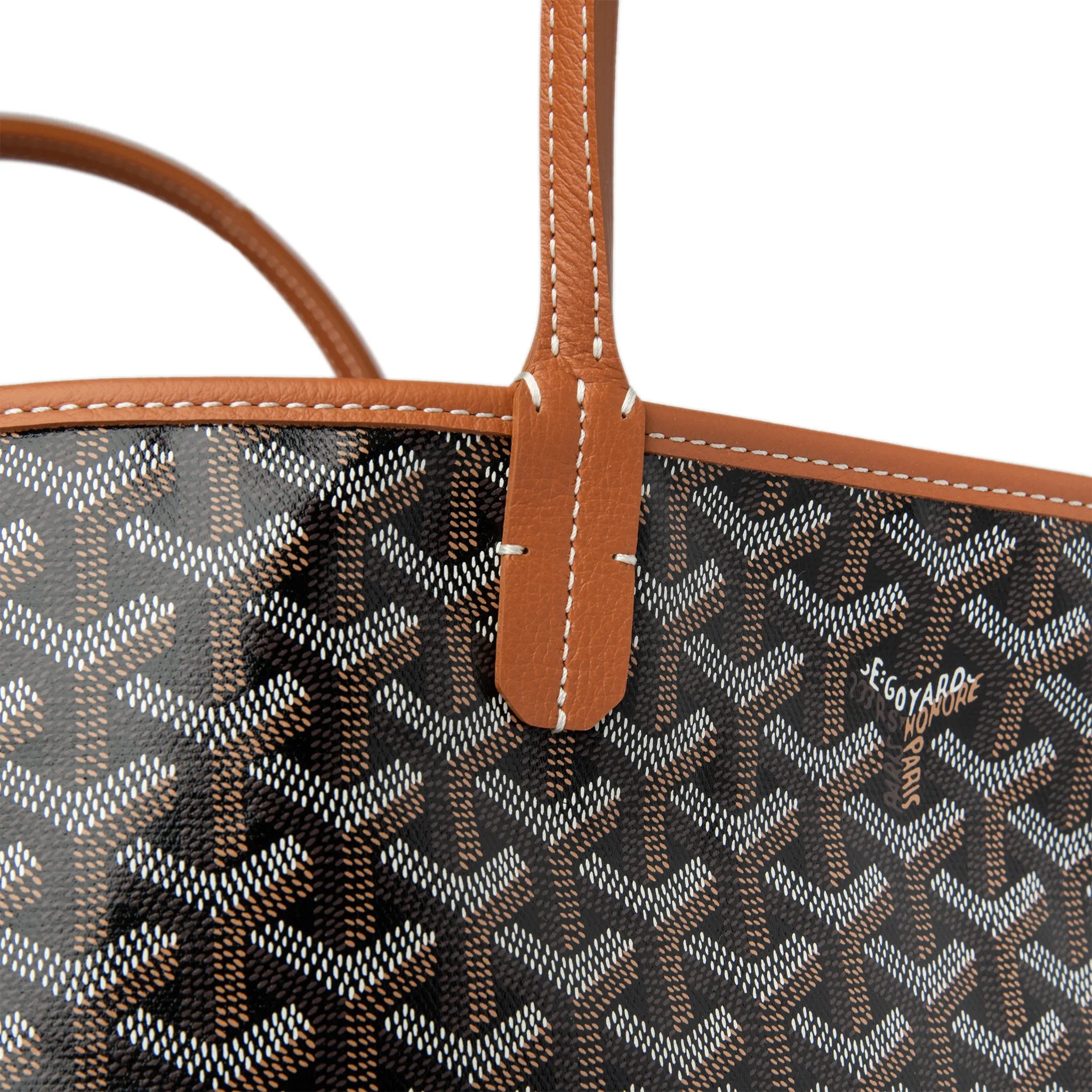Goyard Saint Louis PM Tote Bag Black Tan